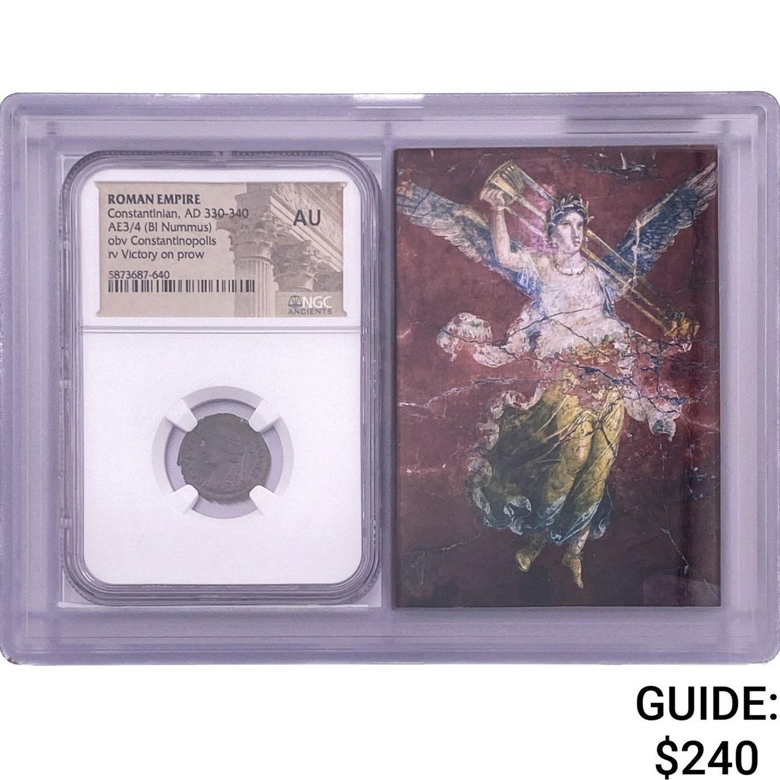 Roman Constantius II,AD 330-340 AE3/4 BI Nummus NGC AU: Roman Constantius II,AD 330-340 AE3/4 BI Nummus NGC AU
