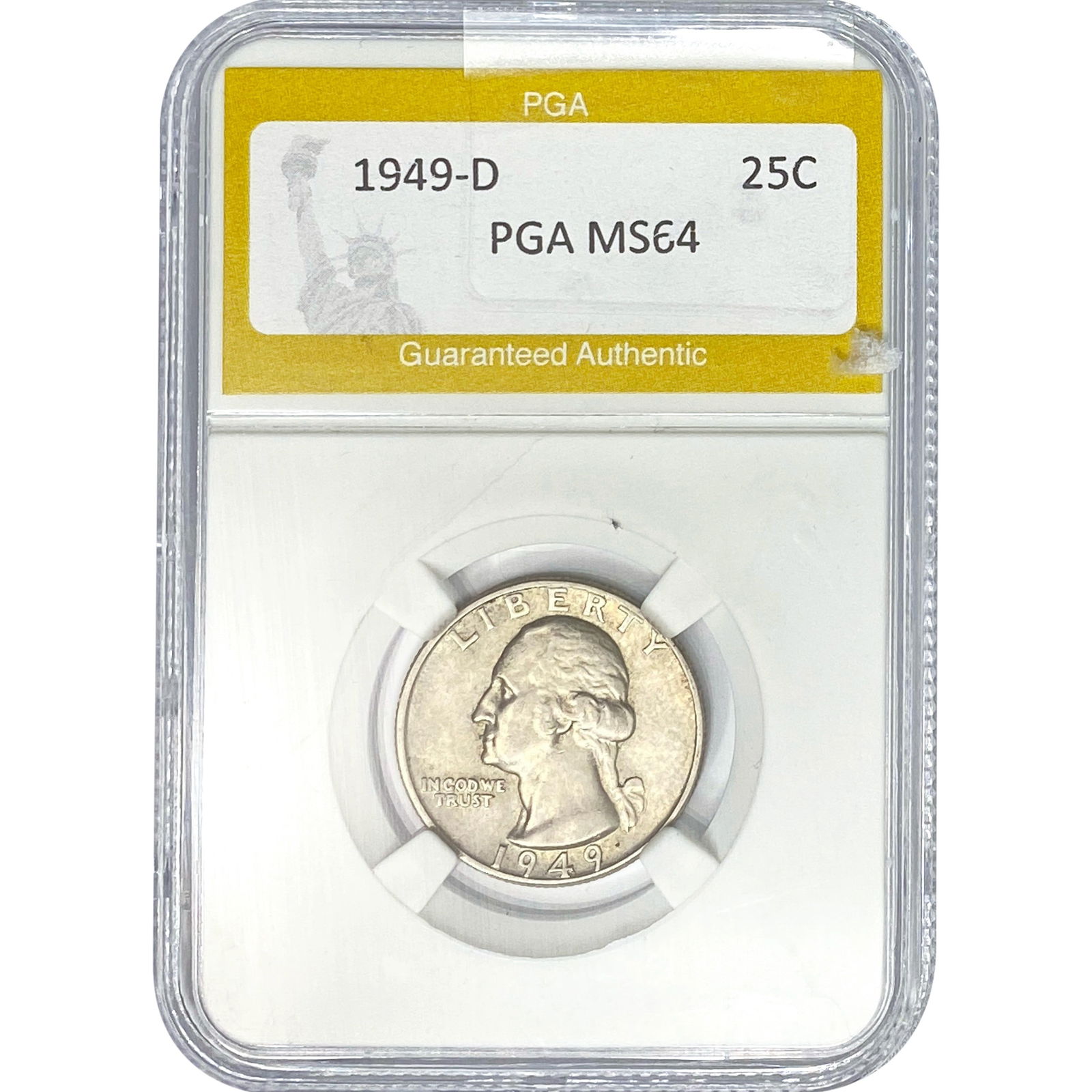 1949-D Washington Silver Quarter PGA MS64: 1949-D Washington Silver Quarter PGA MS64