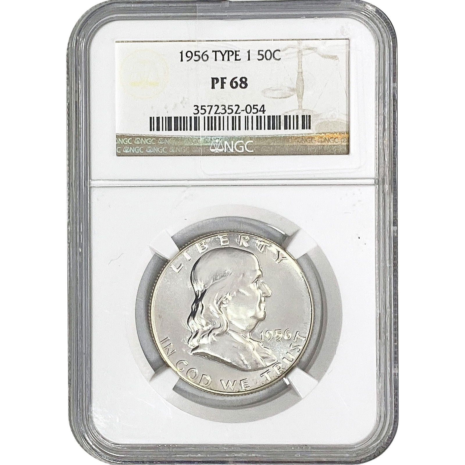 1956 Franklin Half Dollar NGC PF68 Type 1 (1 of 2)