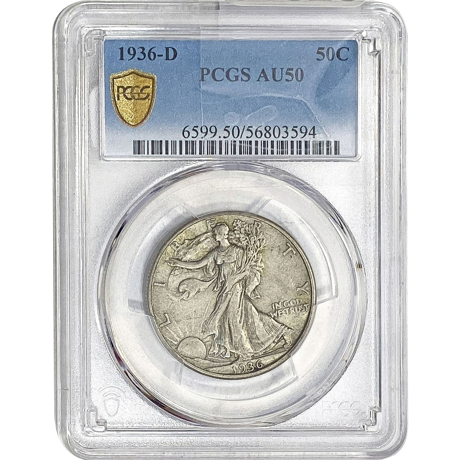 1936-D Walking Liberty Half Dollar PCGS AU50 (1 of 2)