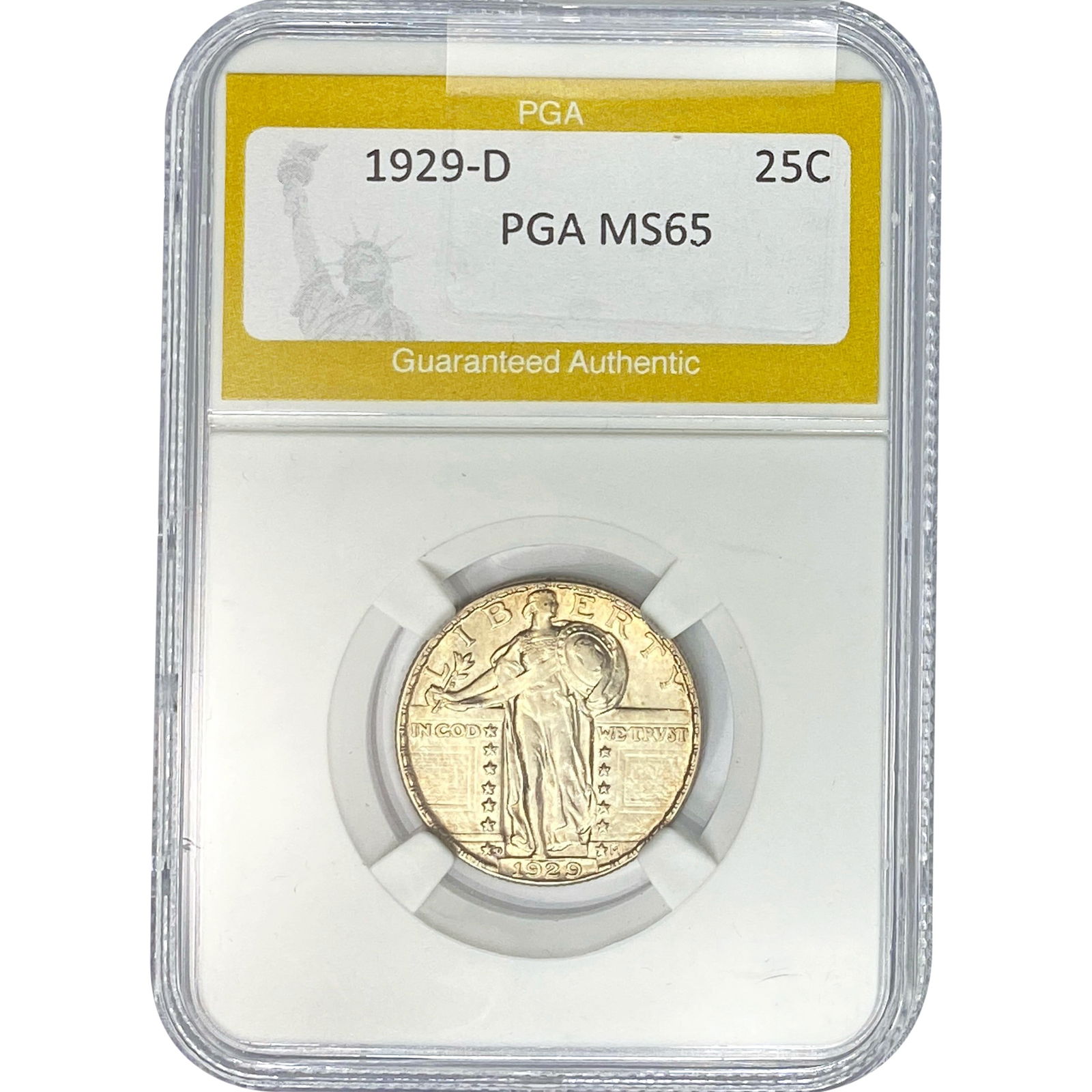 1929-D Standing Liberty Quarter PGA MS65: 1929-D Standing Liberty Quarter PGA MS65