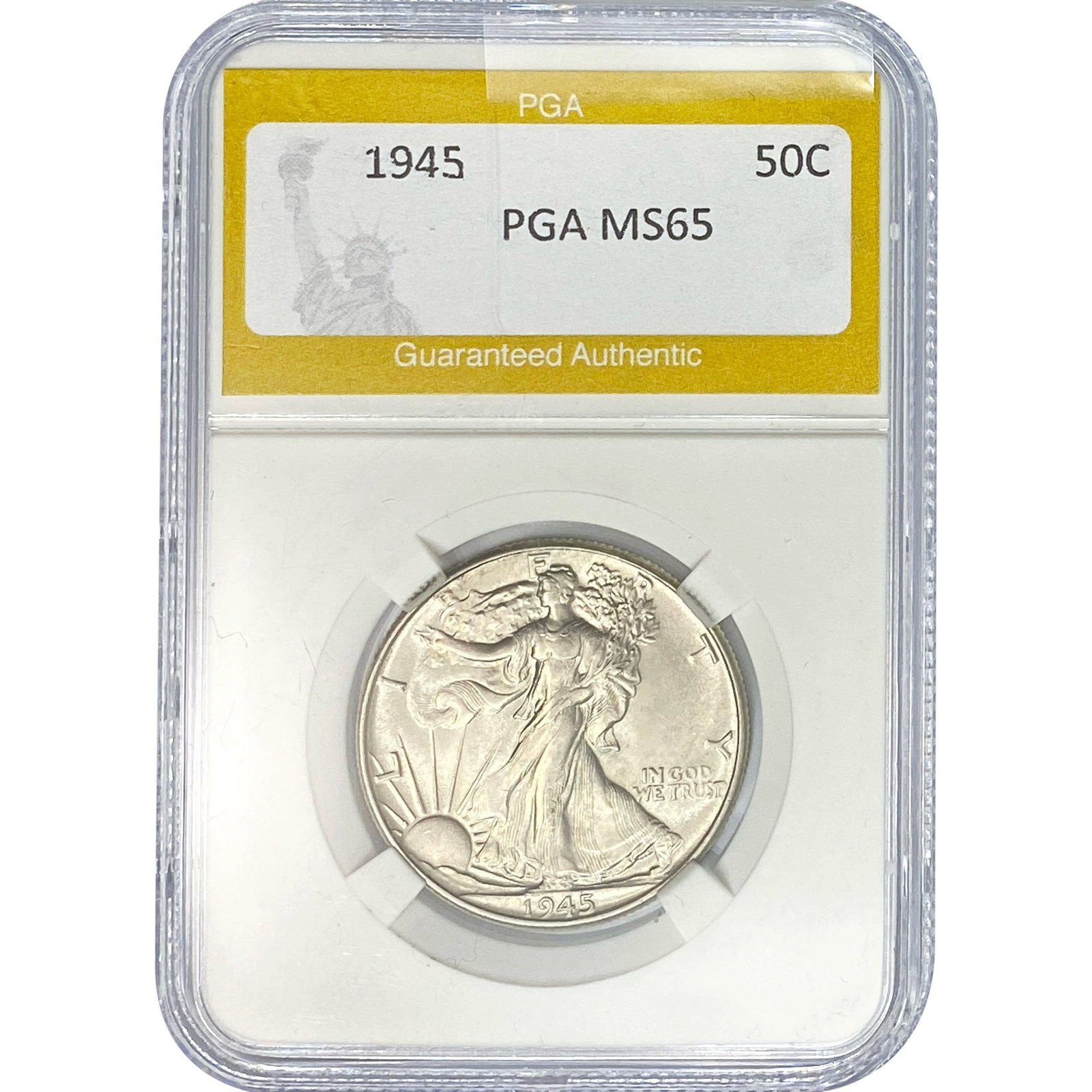 1945 Walking Liberty Half Dollar PGA MS65: 1945 Walking Liberty Half Dollar PGA MS65