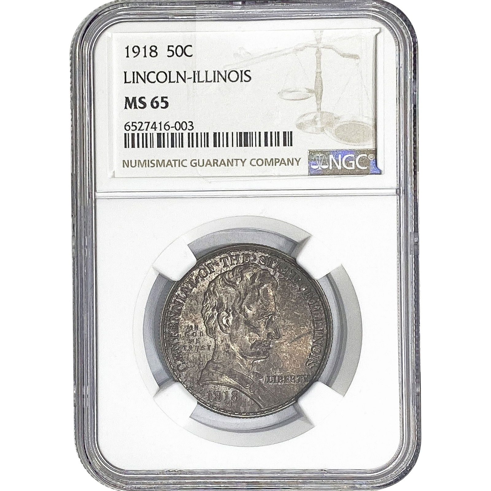 1918 Illinois Half Dollar NGC MS65: 1918 Illinois Half Dollar NGC MS65
