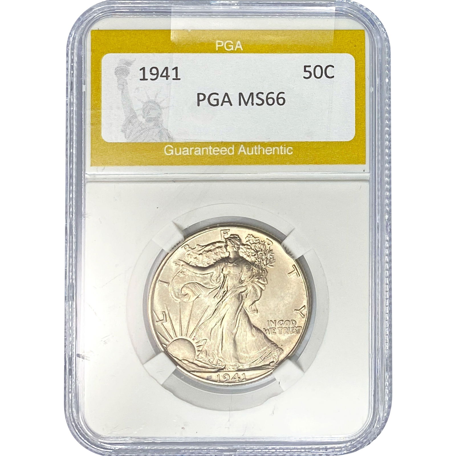 1941 Walking Liberty Half Dollar PGA MS66: 1941 Walking Liberty Half Dollar PGA MS66