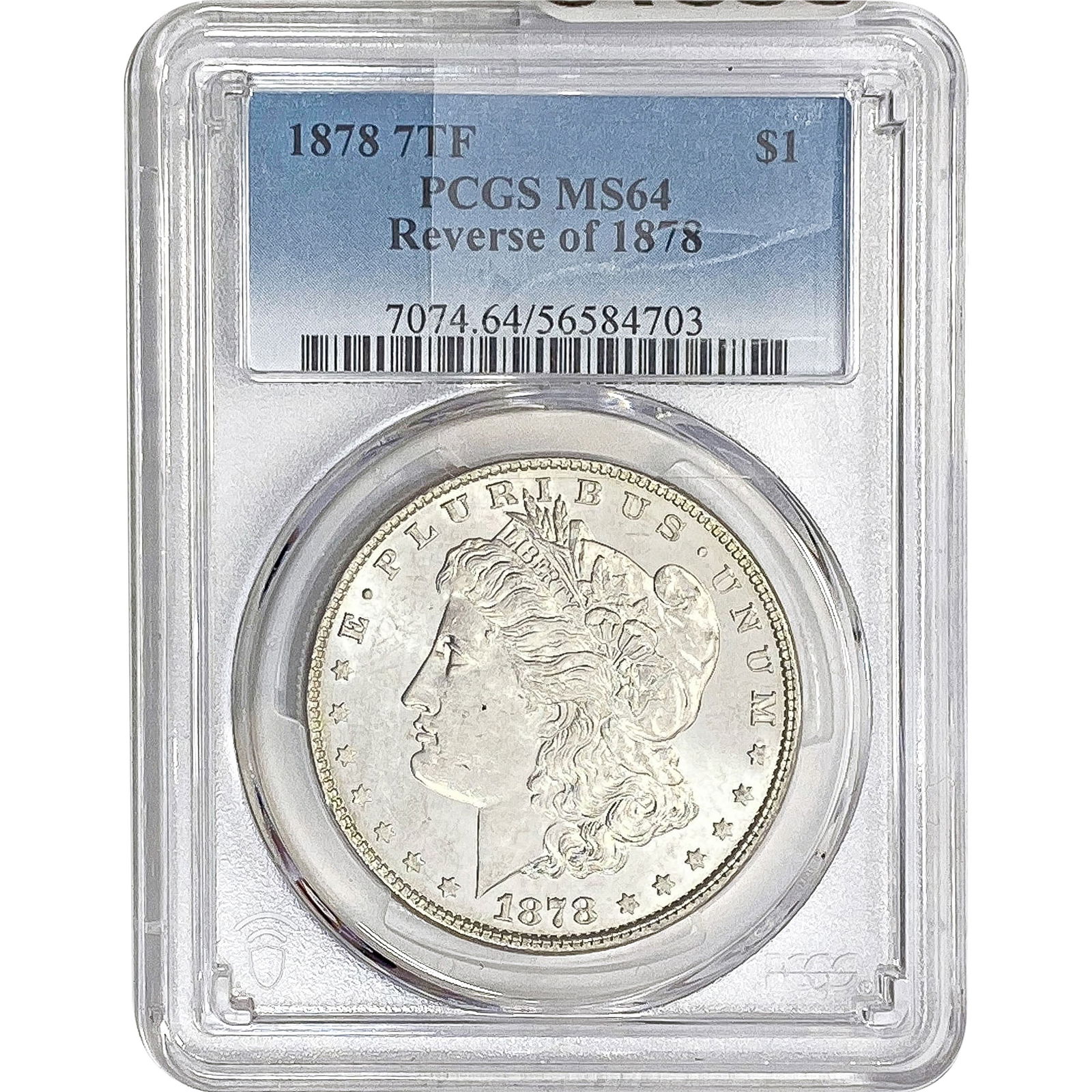 1878 7TF Morgan Silver Dollar PCGS MS64 Rev of 1878: 1878 7TF Morgan Silver Dollar PCGS MS64 Rev of 1878