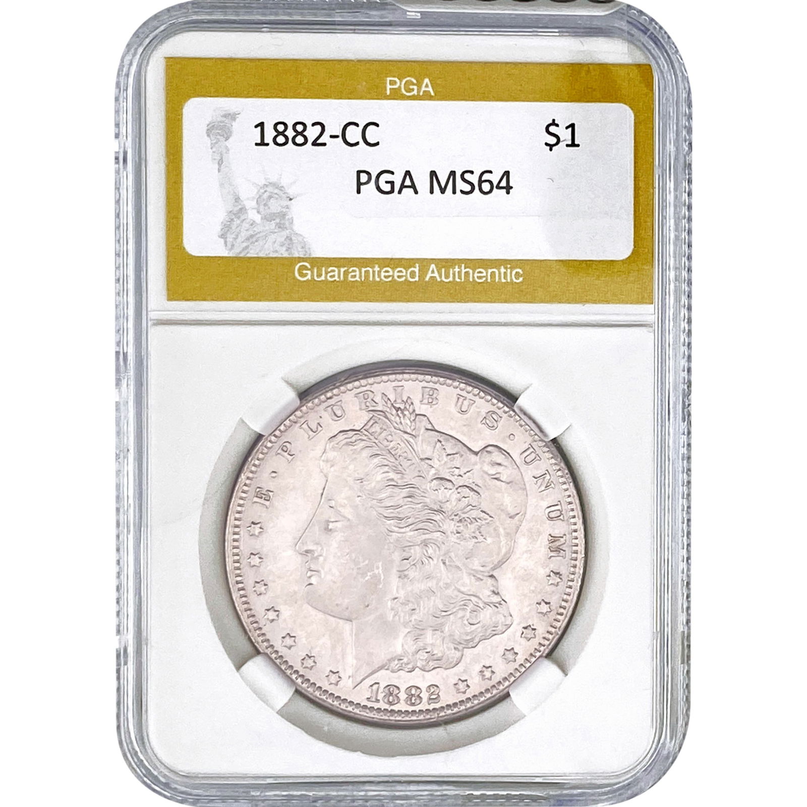 1882-CC Morgan Silver Dollar PGA MS64: 1882-CC Morgan Silver Dollar PGA MS64