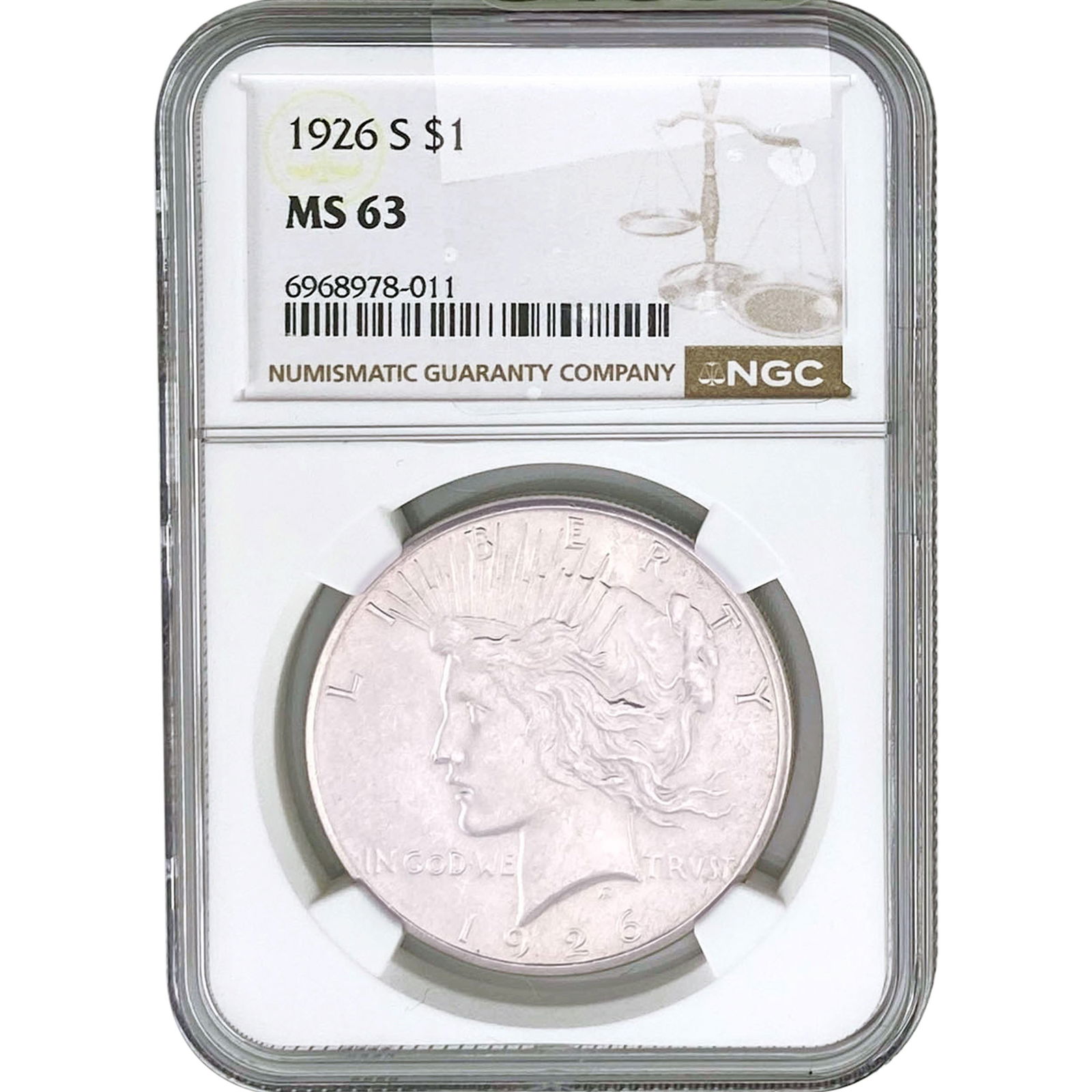 1926-S Silver Peace Dollar NGC MS63 (1 of 2)