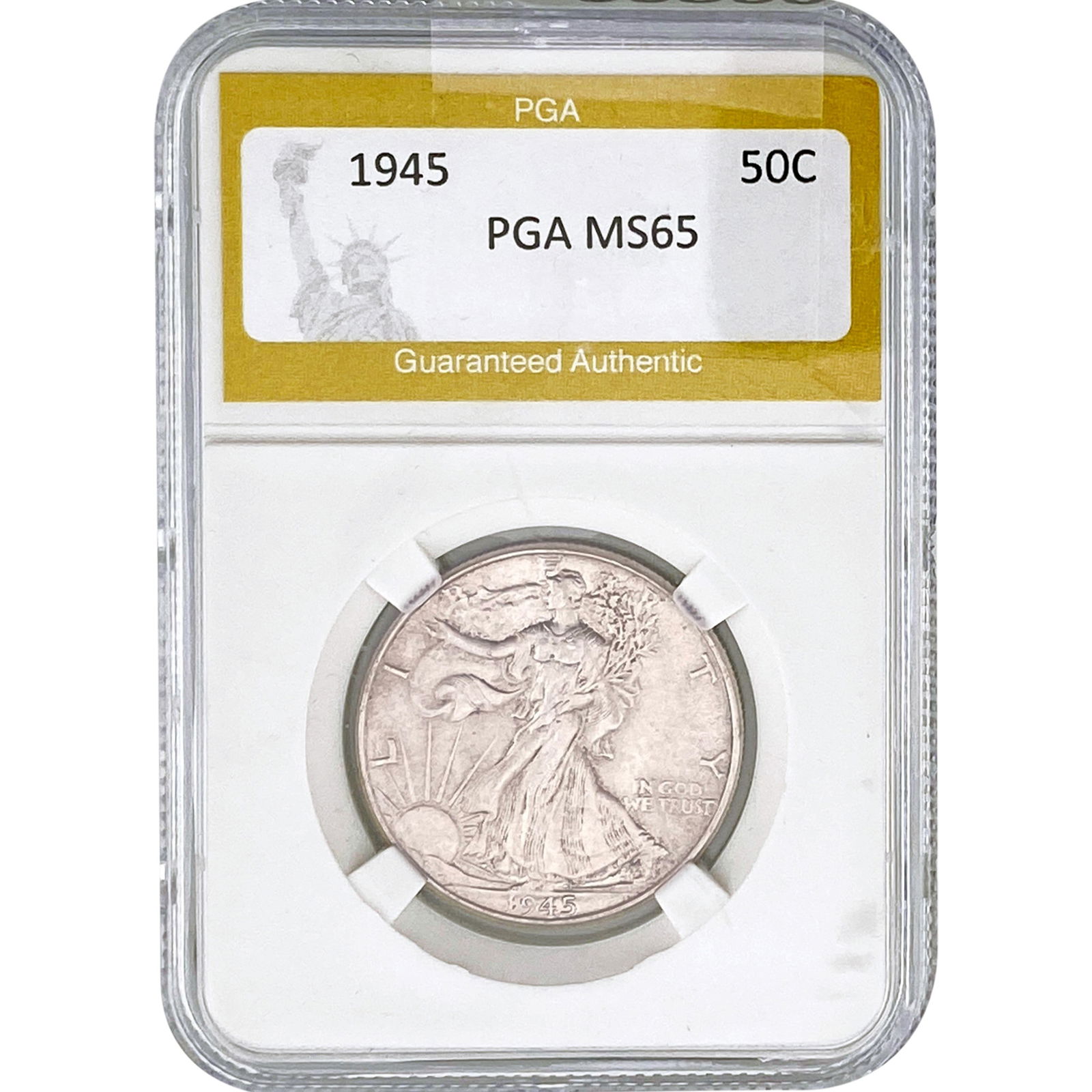 1945 Walking Liberty Half Dollar PGA MS65: 1945 Walking Liberty Half Dollar PGA MS65