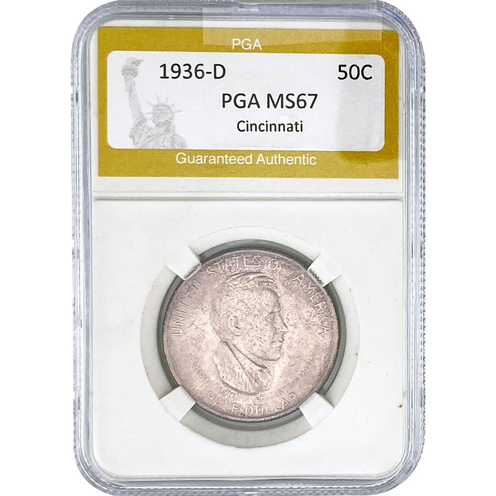 1936-D Cincinatti Half Dollar PGA MS67: 1936-D Cincinatti Half Dollar PGA MS67