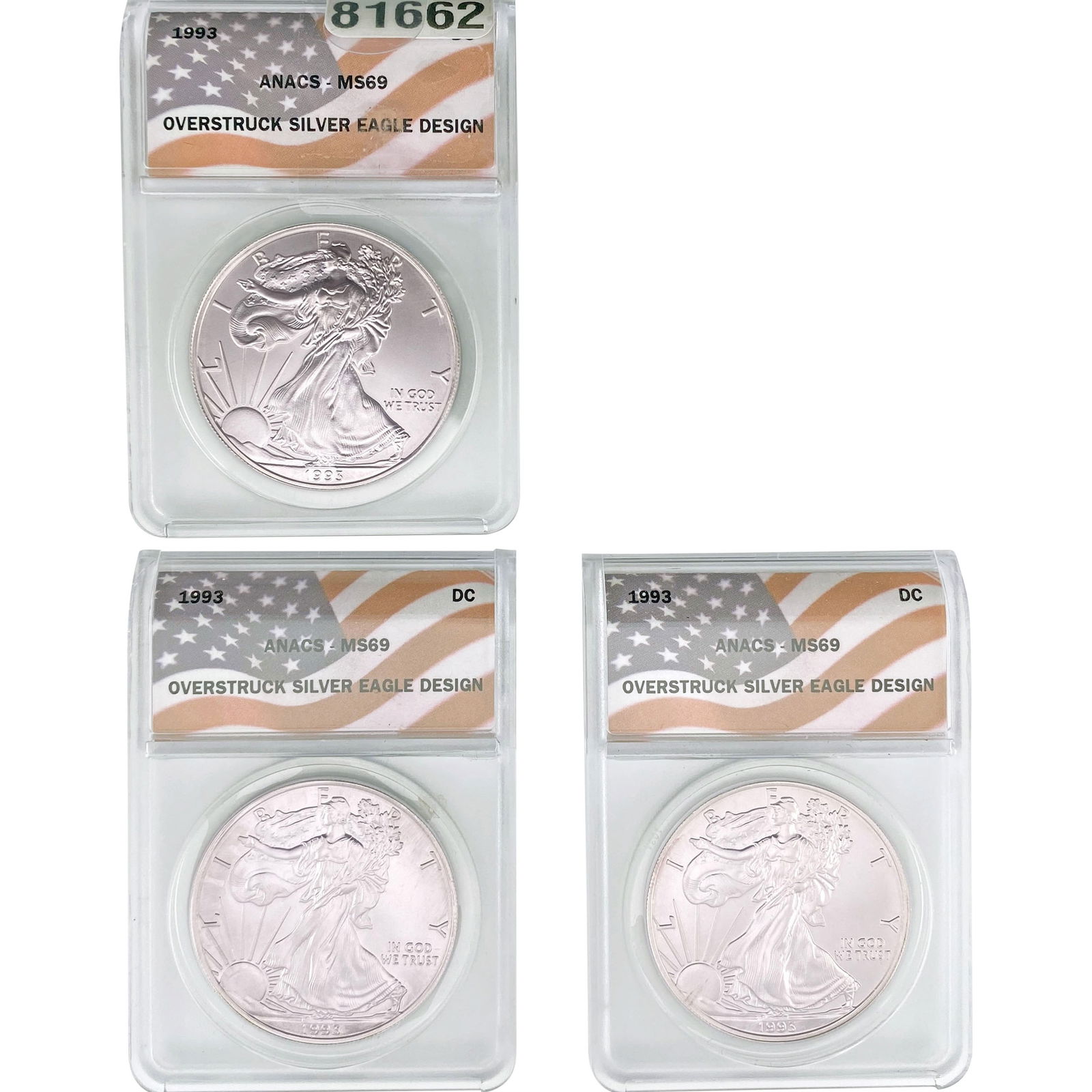 [3 Coins] 1993 Silver Eagle ANACS MS69 (1 of 2)