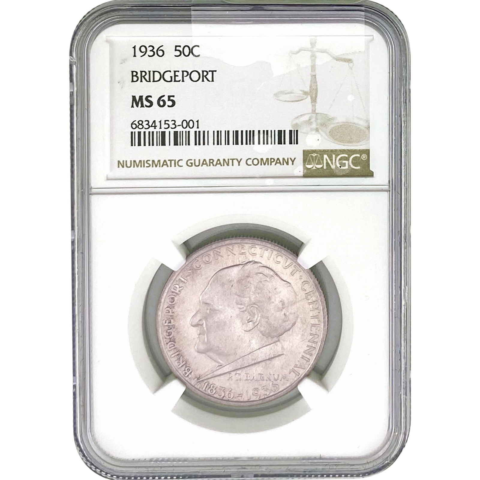 1936 Bridgeport Half Dollar NGC MS65 (1 of 2)