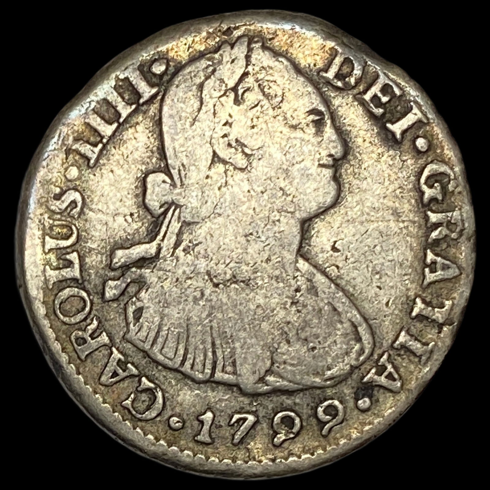 1799 Colonial Spain Silver 2 Reales NEARLY UNCIRCULATED (1 of 2)