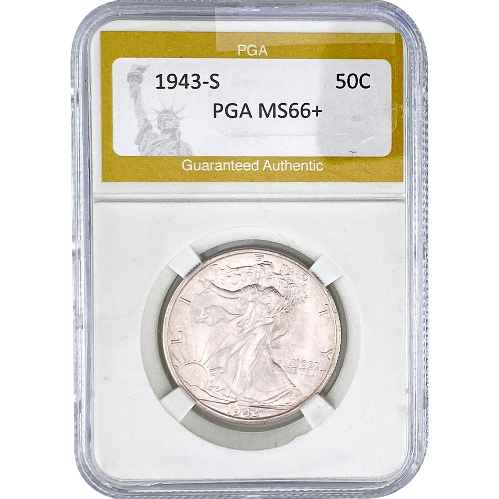 1943-S Walking Liberty Half Dollar PGA MS66+ (1 of 2)