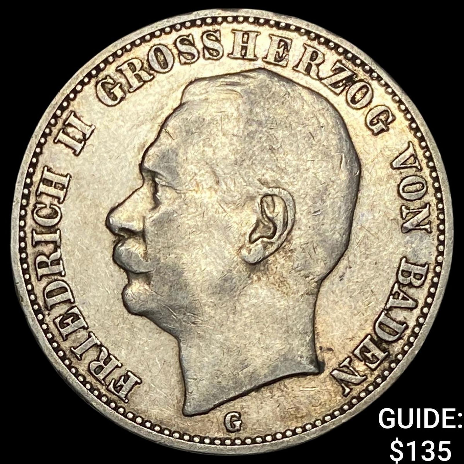 1909-G Germany Silver 3 Mark CLOSELY UNCIRCULATED (1 of 2)