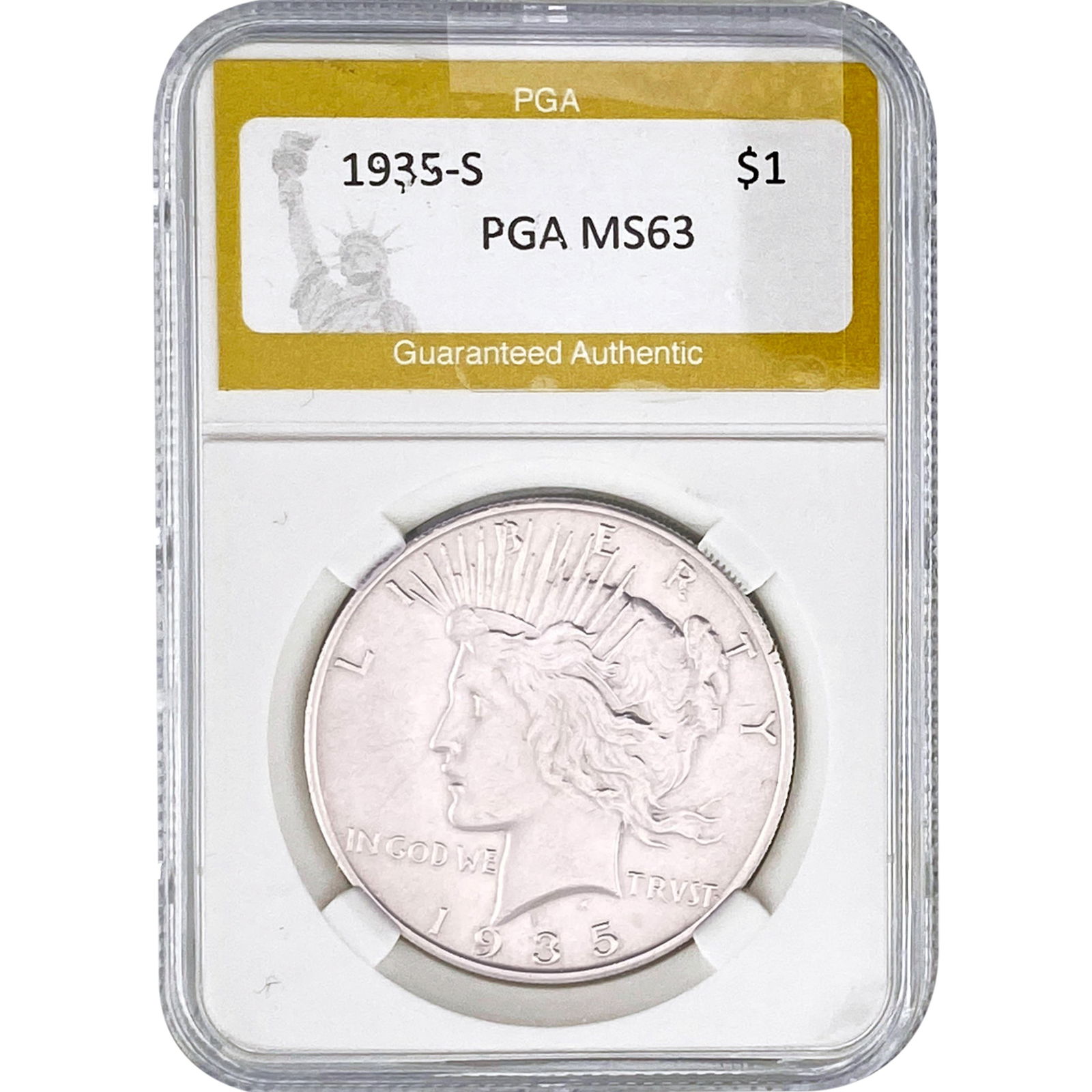 1935-S Silver Peace Dollar PGA MS63 (1 of 2)