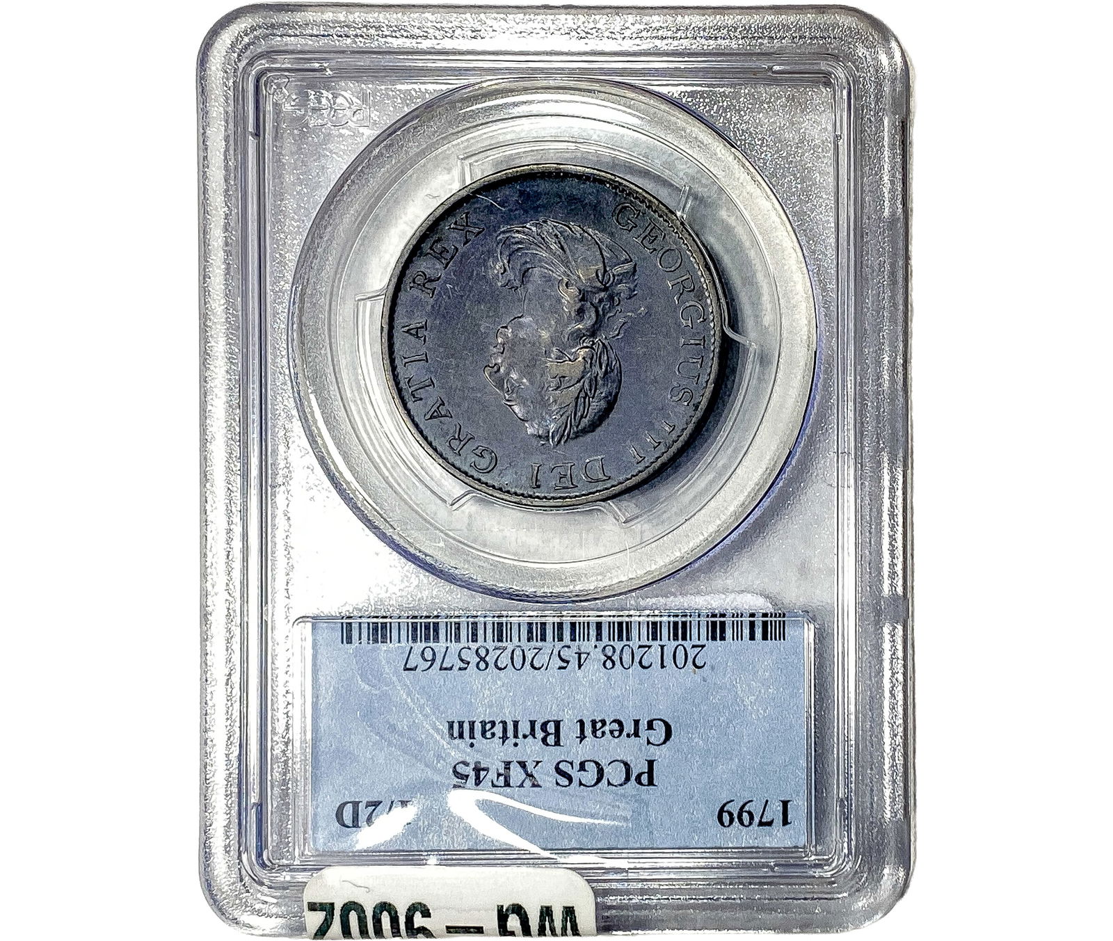 1799 Great Britain Copper 1/2 Penny PCGS XF45 (1 of 2)