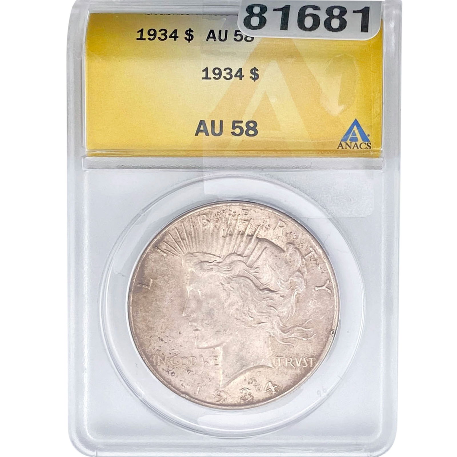 1934 Silver Peace Dollar ANACS AU58 (1 of 2)
