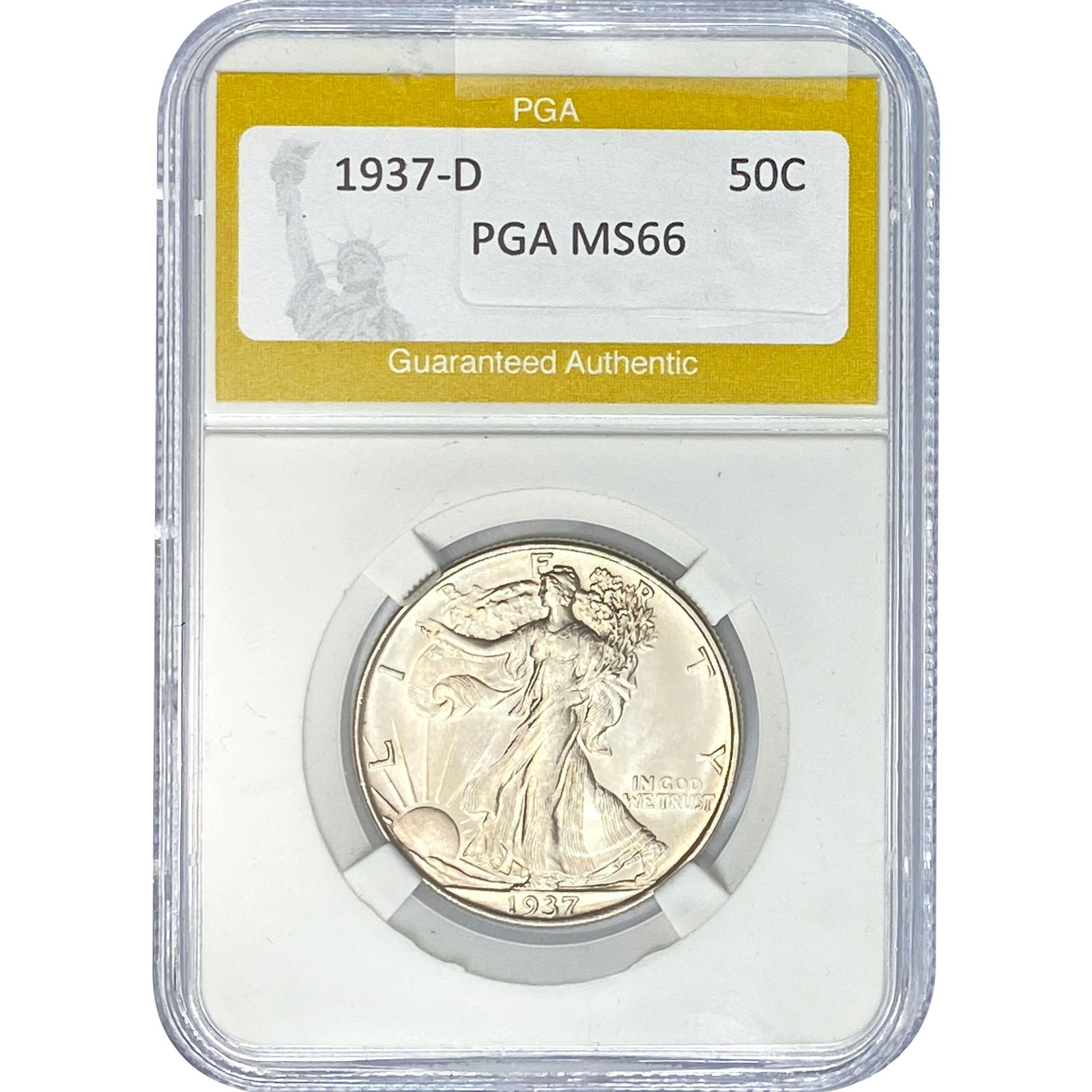1937-D Walking Liberty Half Dollar PGA MS66 (1 of 2)