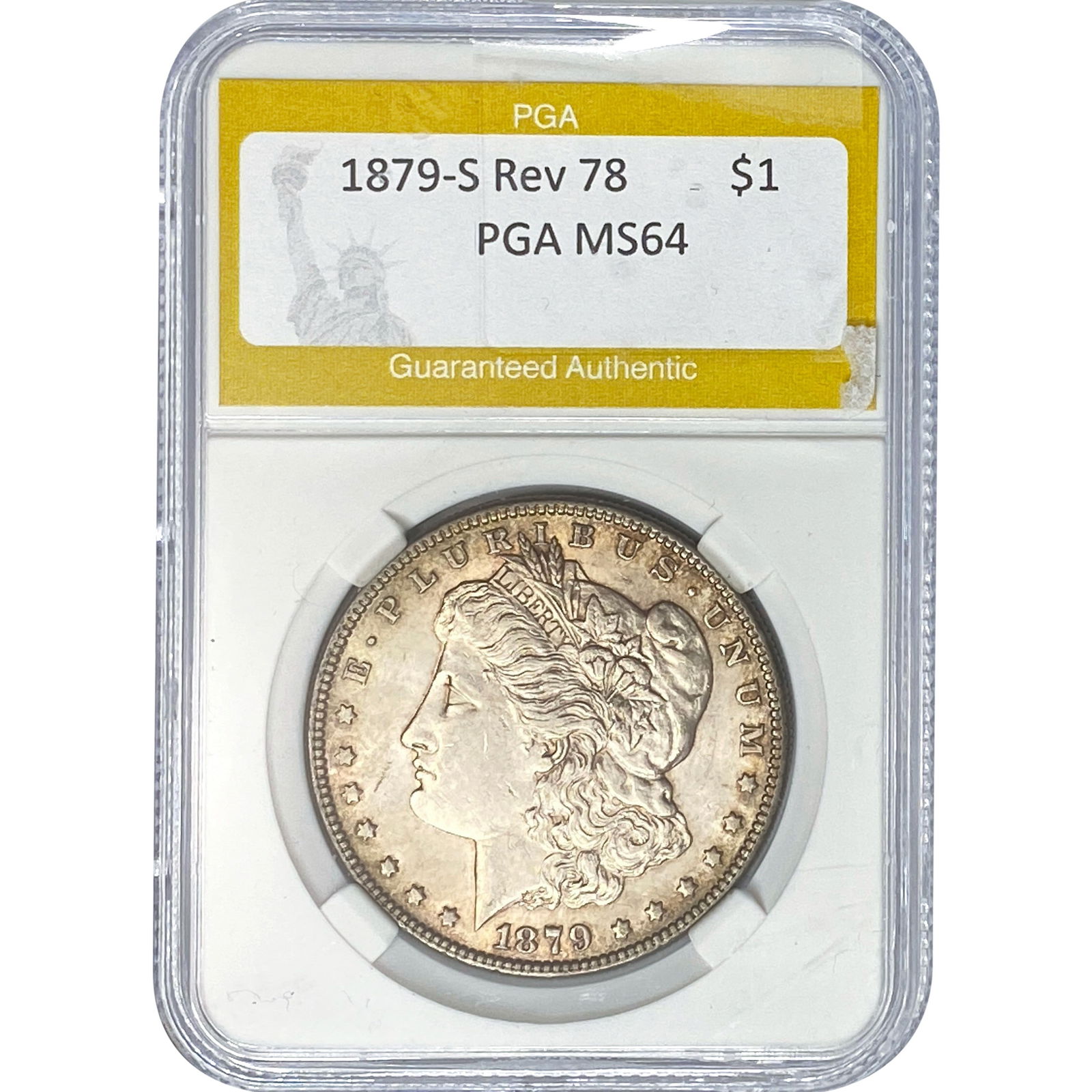 1879-S Rev 78 Morgan Silver Dollar PGA MS64: 1879-S Rev 78 Morgan Silver Dollar PGA MS64