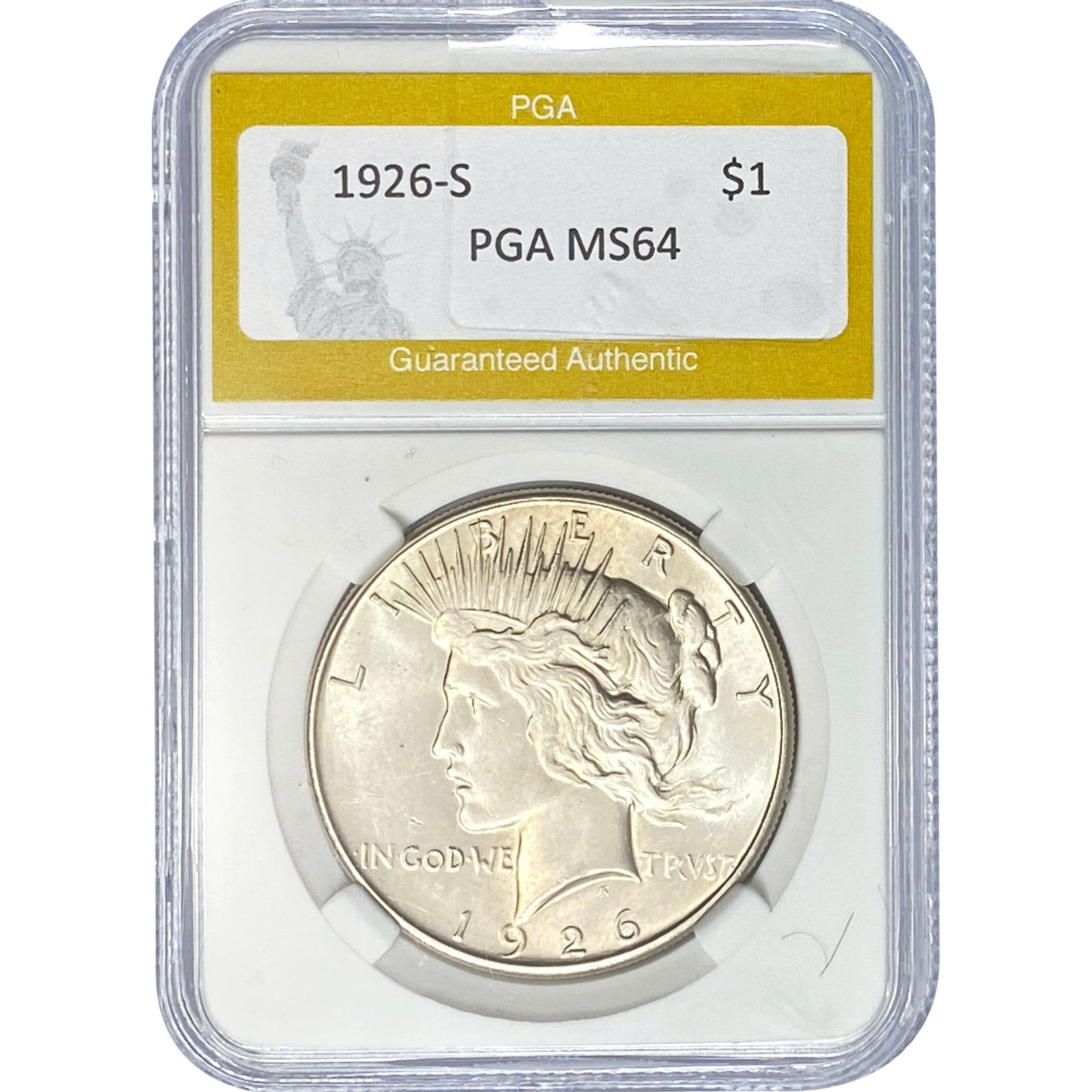 1926-S Silver Peace Dollar PGA MS64 (1 of 2)
