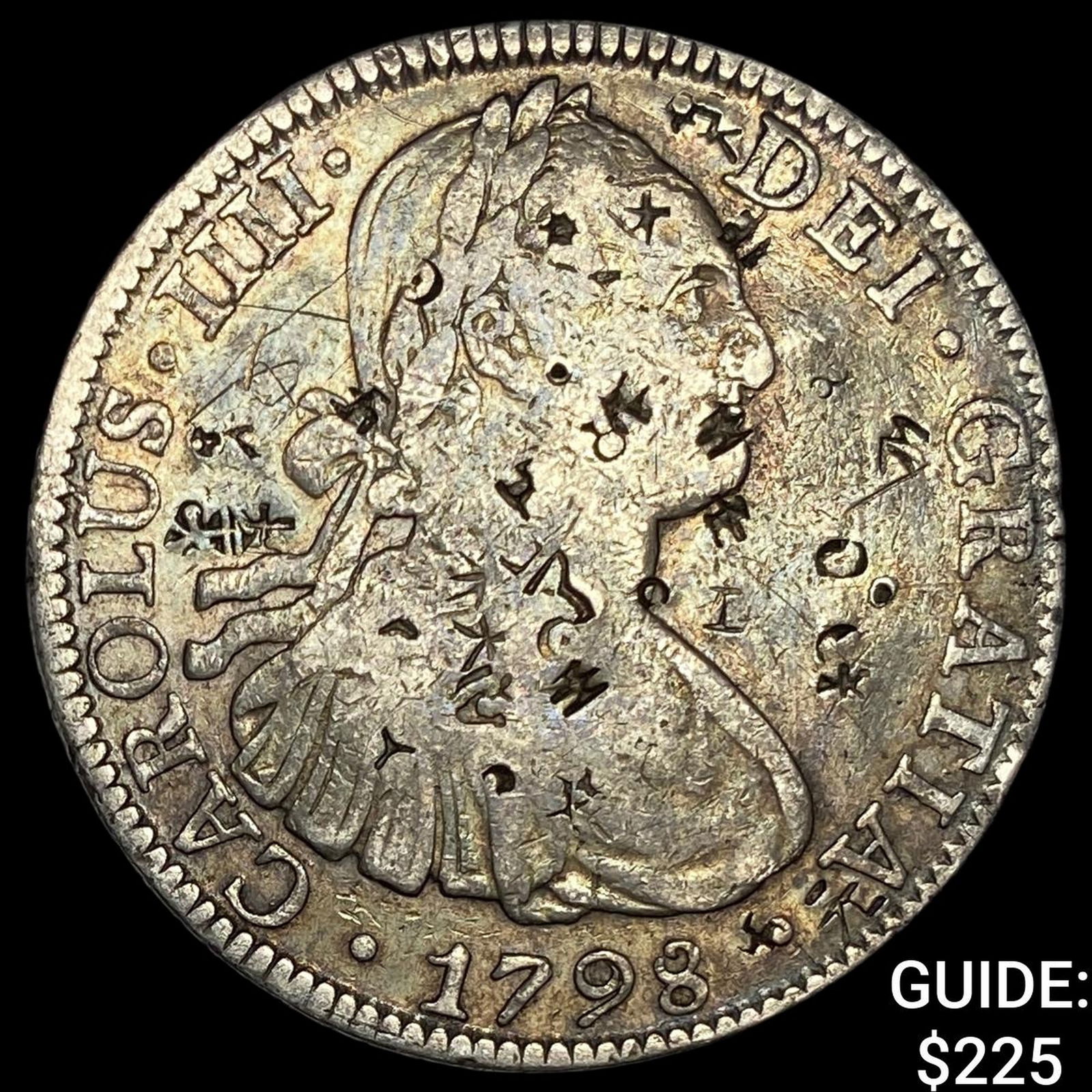 1798 Colonial Spain Silver 8 Reales Chopmarks NEARLY UNCIRCULATED (1 of 2)