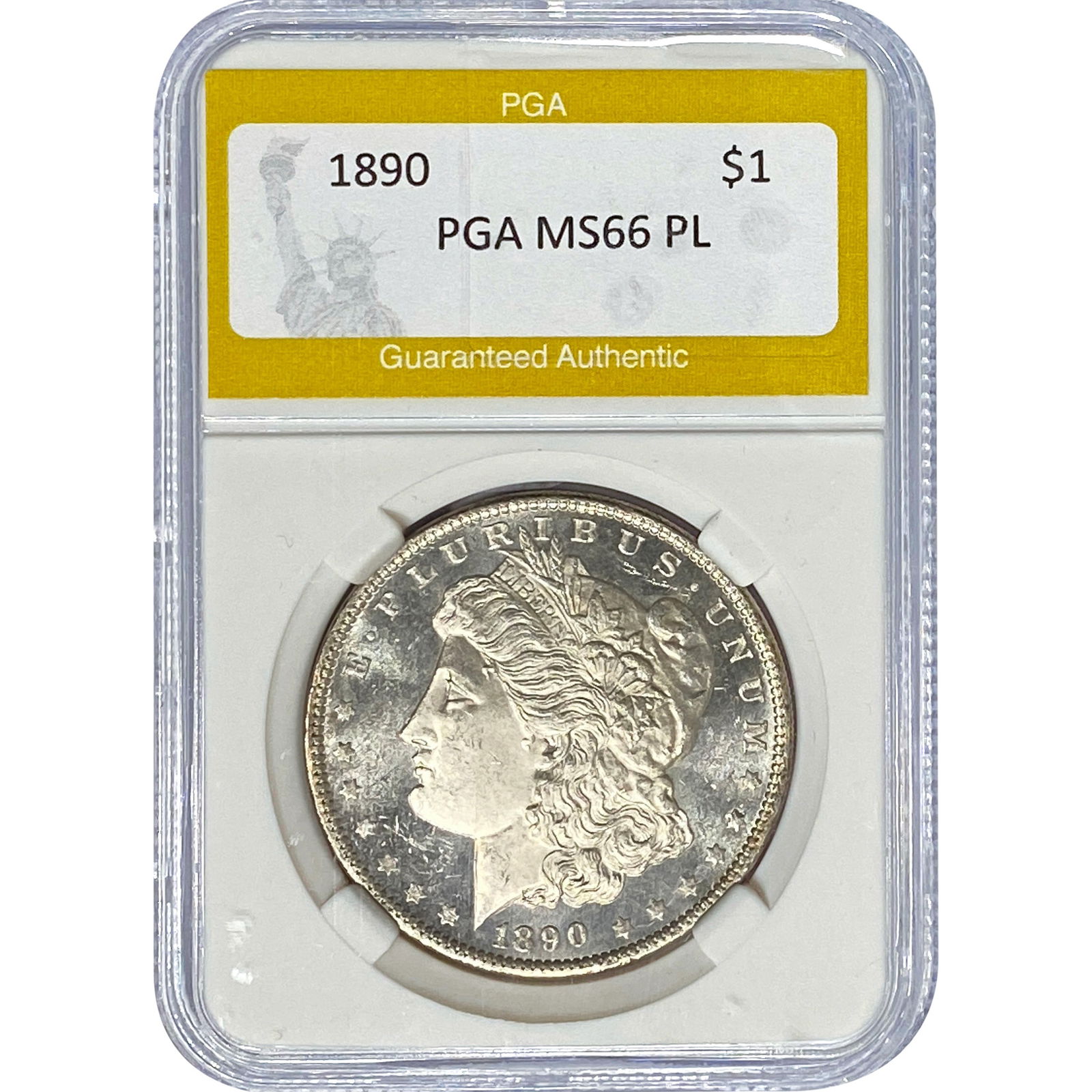 1890 Morgan Silver Dollar PGA MS66 PL: 1890 Morgan Silver Dollar PGA MS66 PL