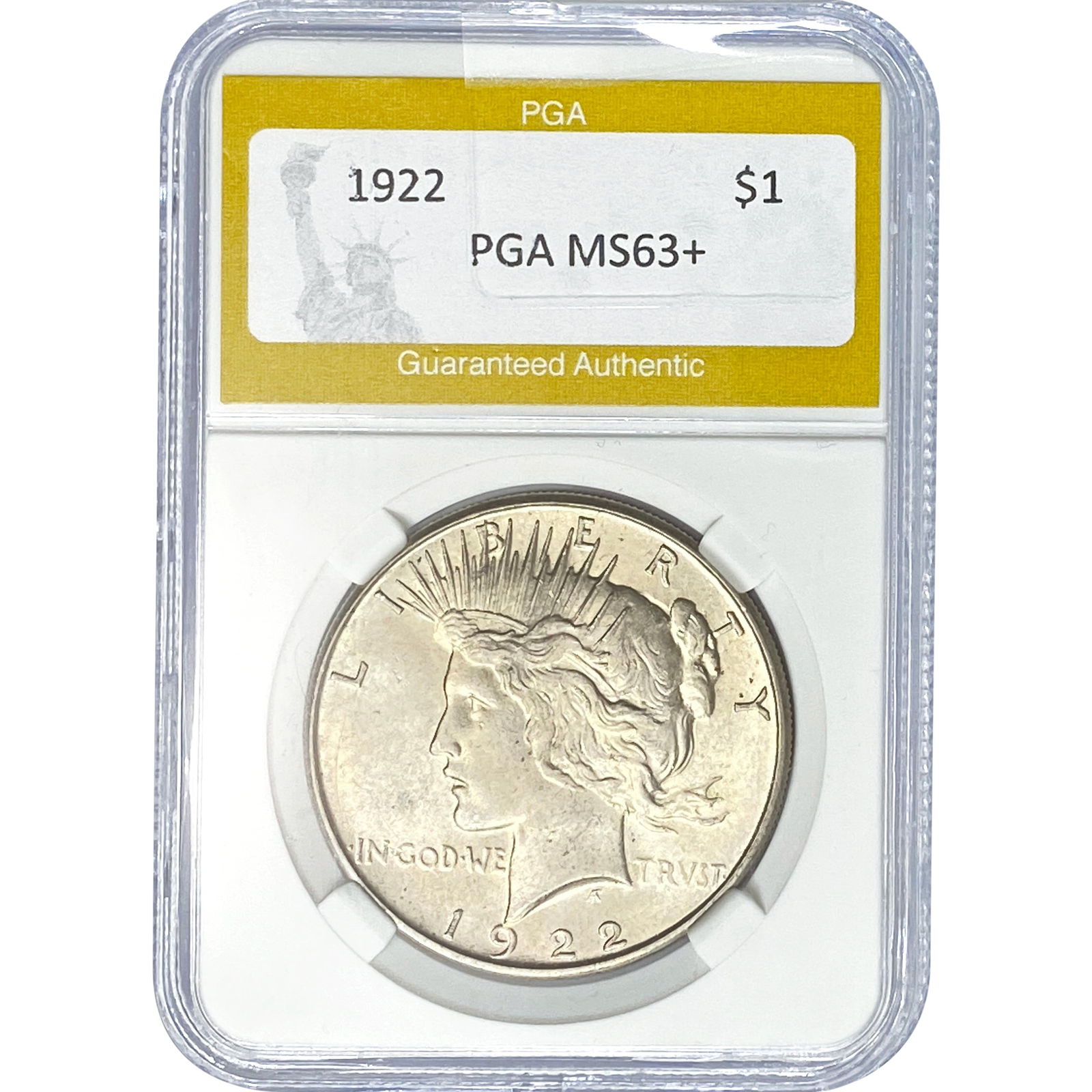 1922 Silver Peace Dollar PGA MS63+: 1922 Silver Peace Dollar PGA MS63+