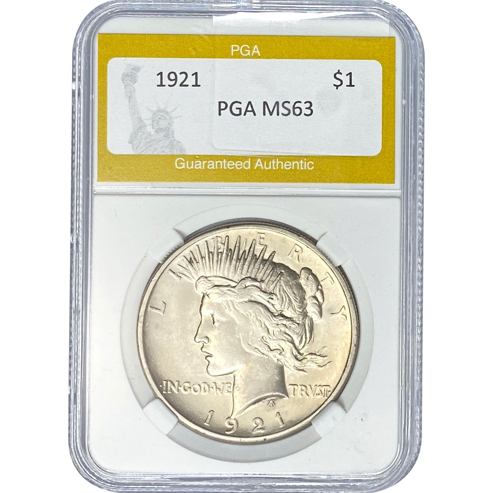 1921 Silver Peace Dollar PGA MS63 (1 of 2)