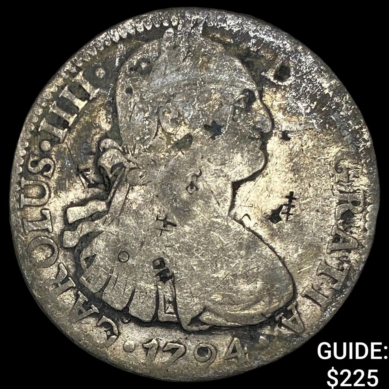 1794 Colonial Spain Silver 8 Reales Chopmarks NEARLY UNCIRCULATED (1 of 2)