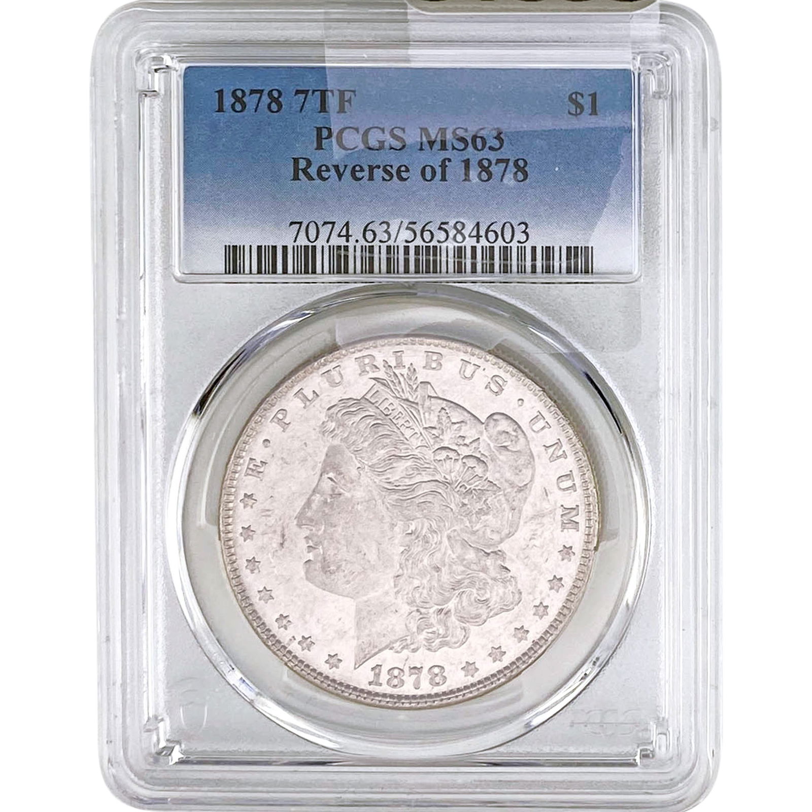1878 7TF Morgan Silver Dollar PCGS MS63 Rev of 1878: 1878 7TF Morgan Silver Dollar PCGS MS63 Rev of 1878