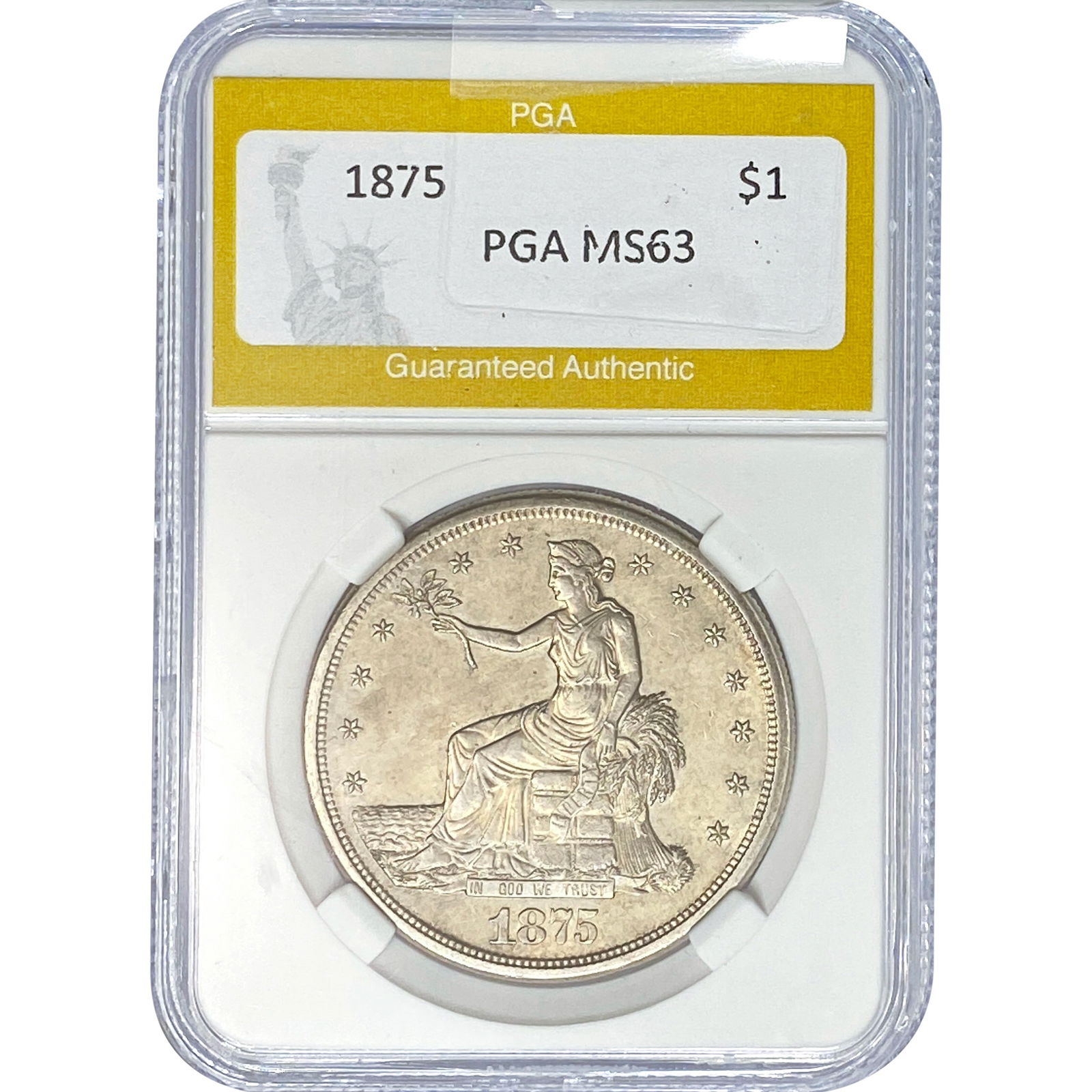 1875 Silver Trade Dollar PGA MS63 (1 of 2)