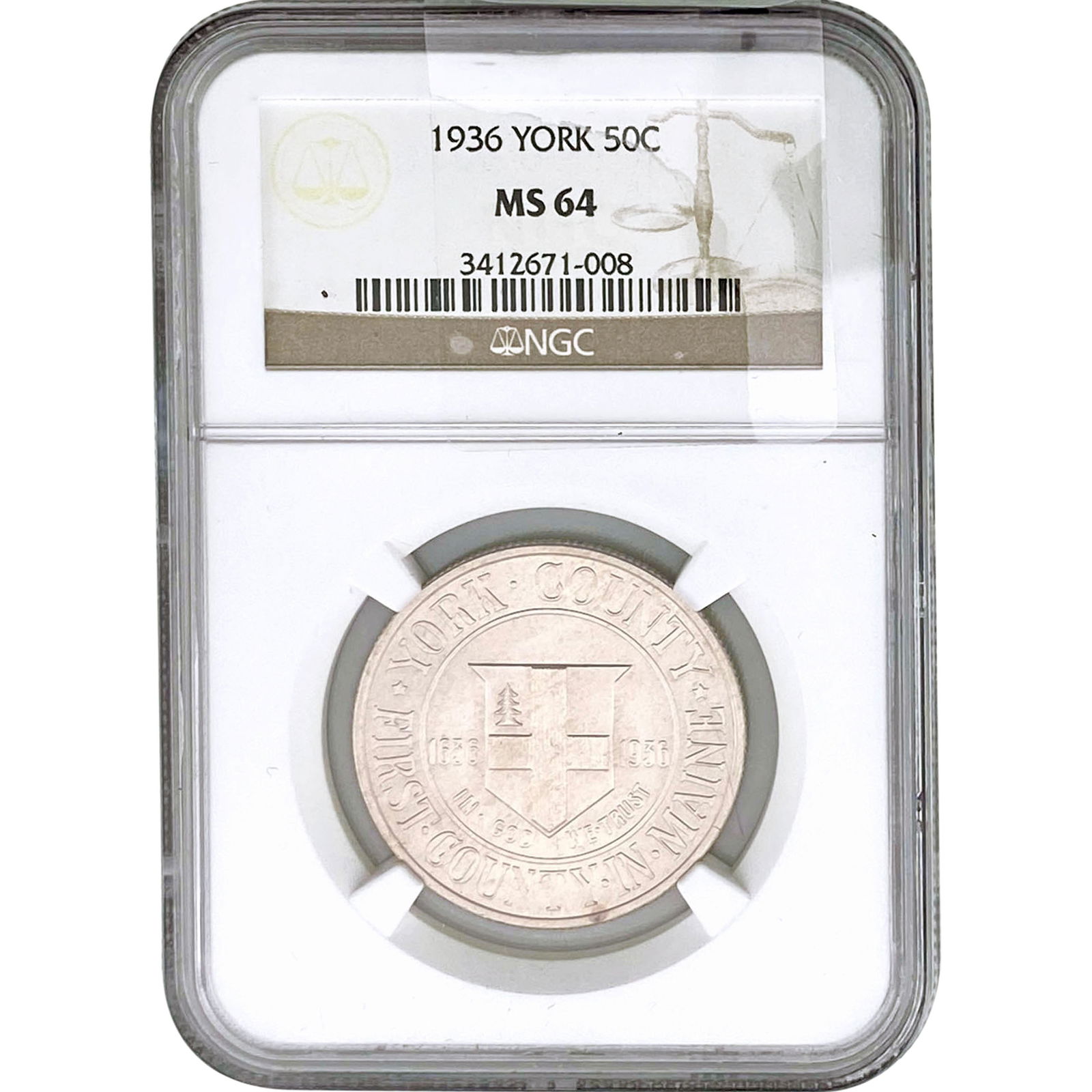 1936 York Half Dollar NGC MS64: 1936 York Half Dollar NGC MS64