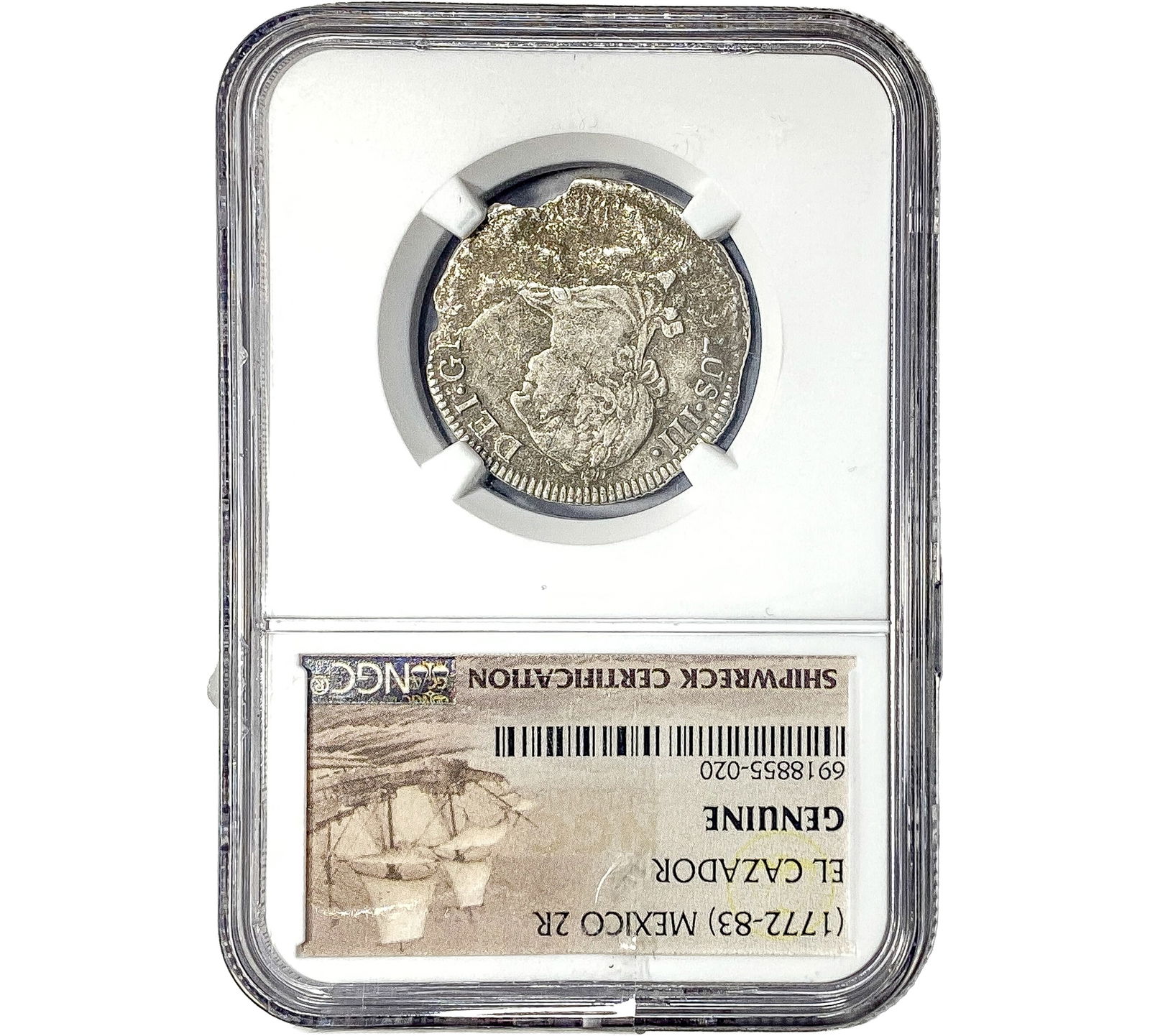 1772-83 Mexico El Cazador Silver 2 Reales NGC Genuine: 1772-83 Mexico El Cazador Silver 2 Reales NGC Genuine