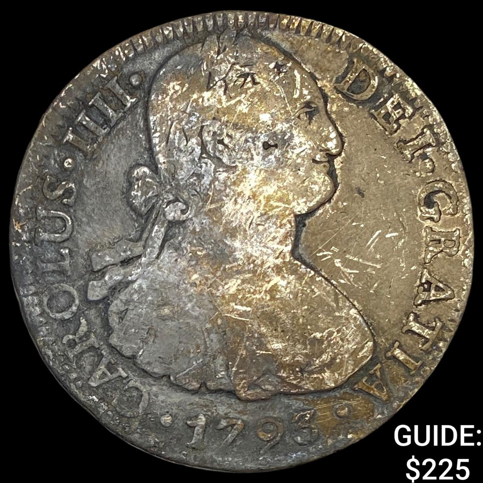 1793 Mo Mexico Silver 8 Reales Chopmark (1 of 2)