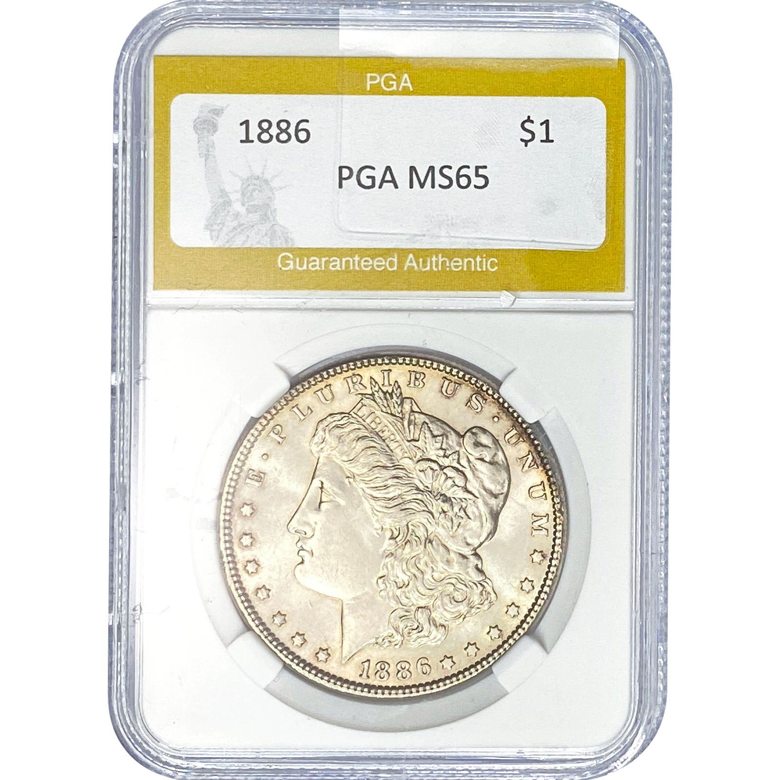 1886 Morgan Silver Dollar PGA MS65: 1886 Morgan Silver Dollar PGA MS65