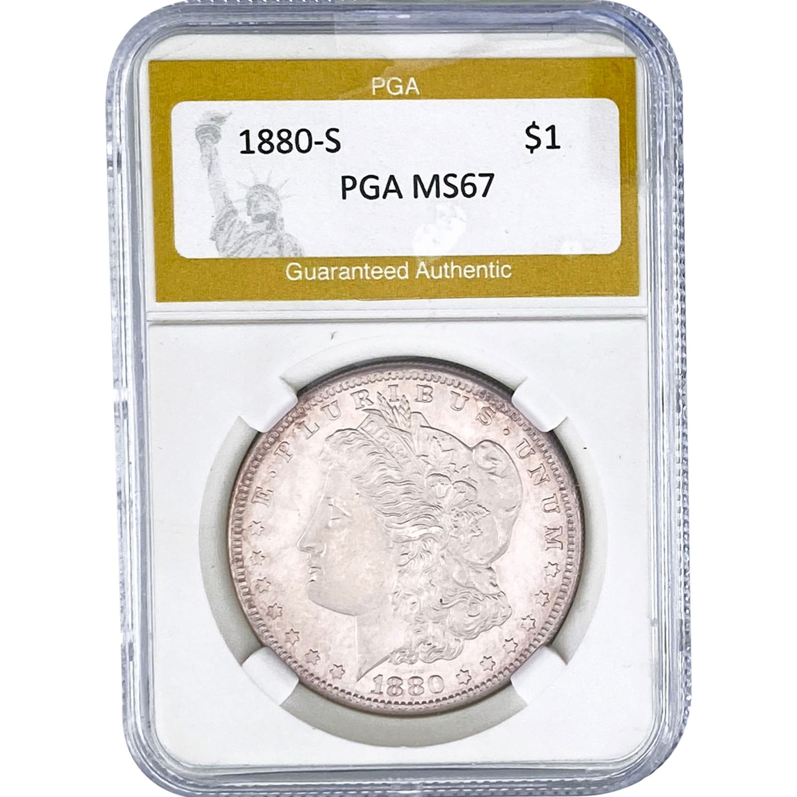 1880-S Morgan Silver Dollar PGA MS67: 1880-S Morgan Silver Dollar PGA MS67