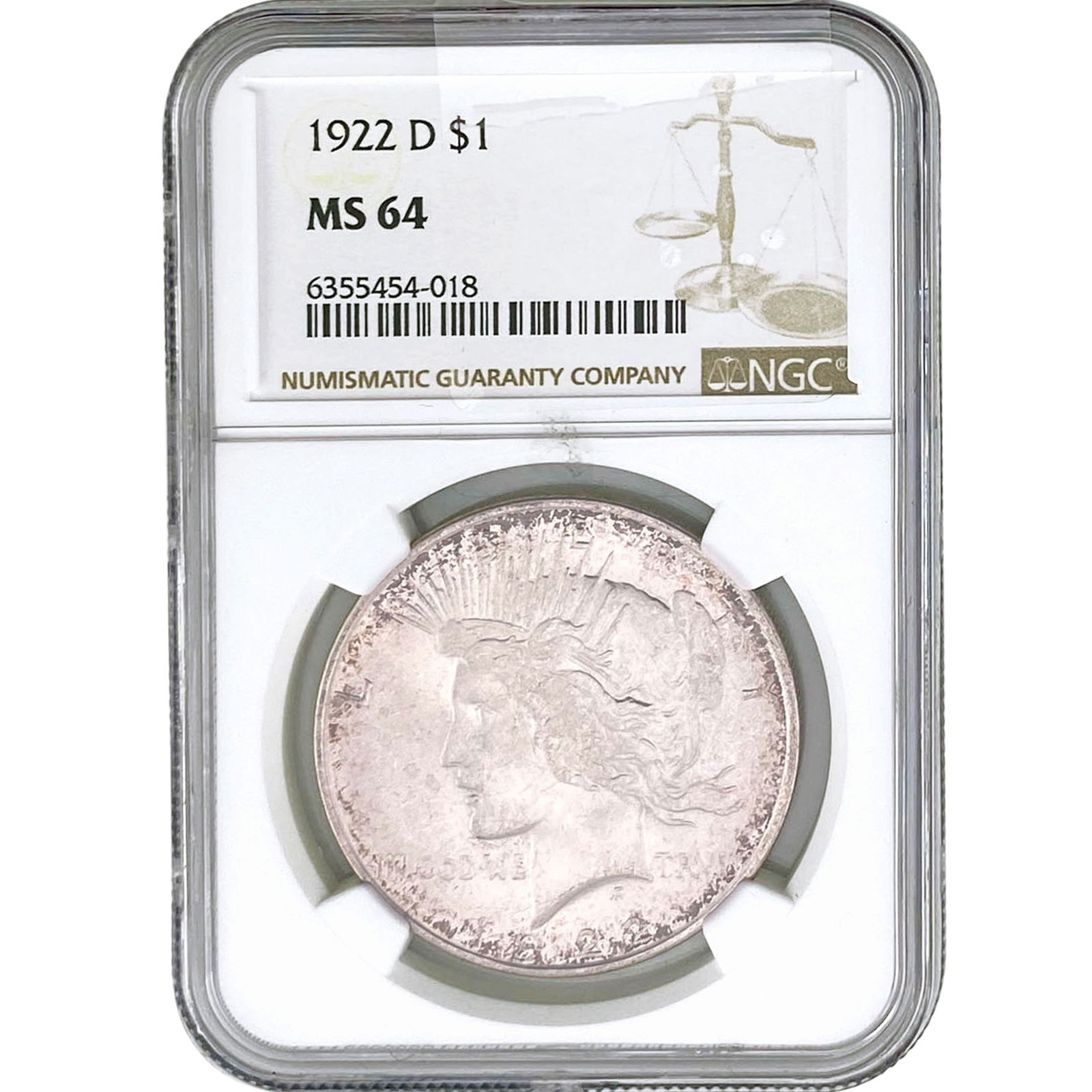 1922-D Silver Peace Dollar NGC MS64 (1 of 2)