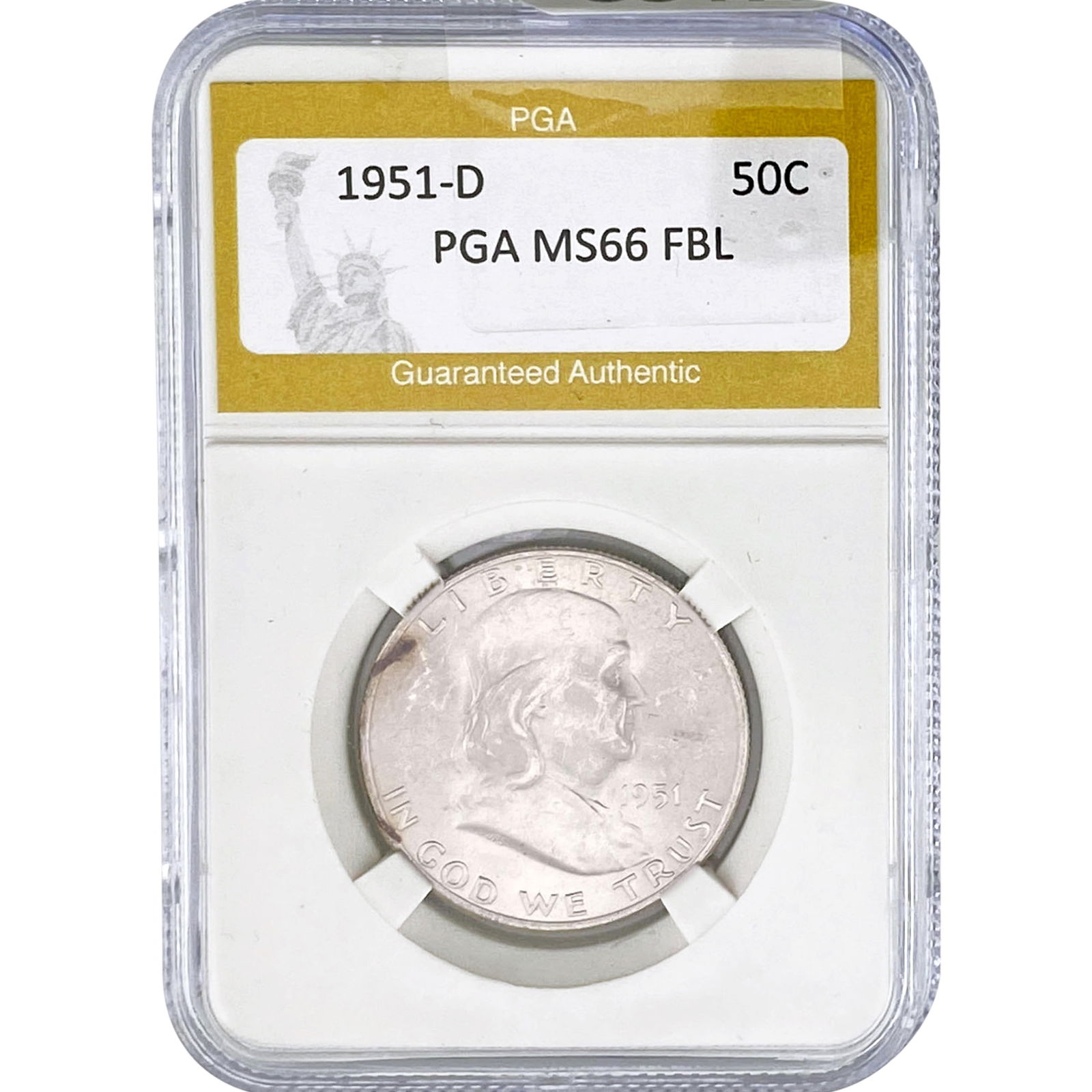 1951-D Franklin Half Dollar PGA MS66 FBL (1 of 2)