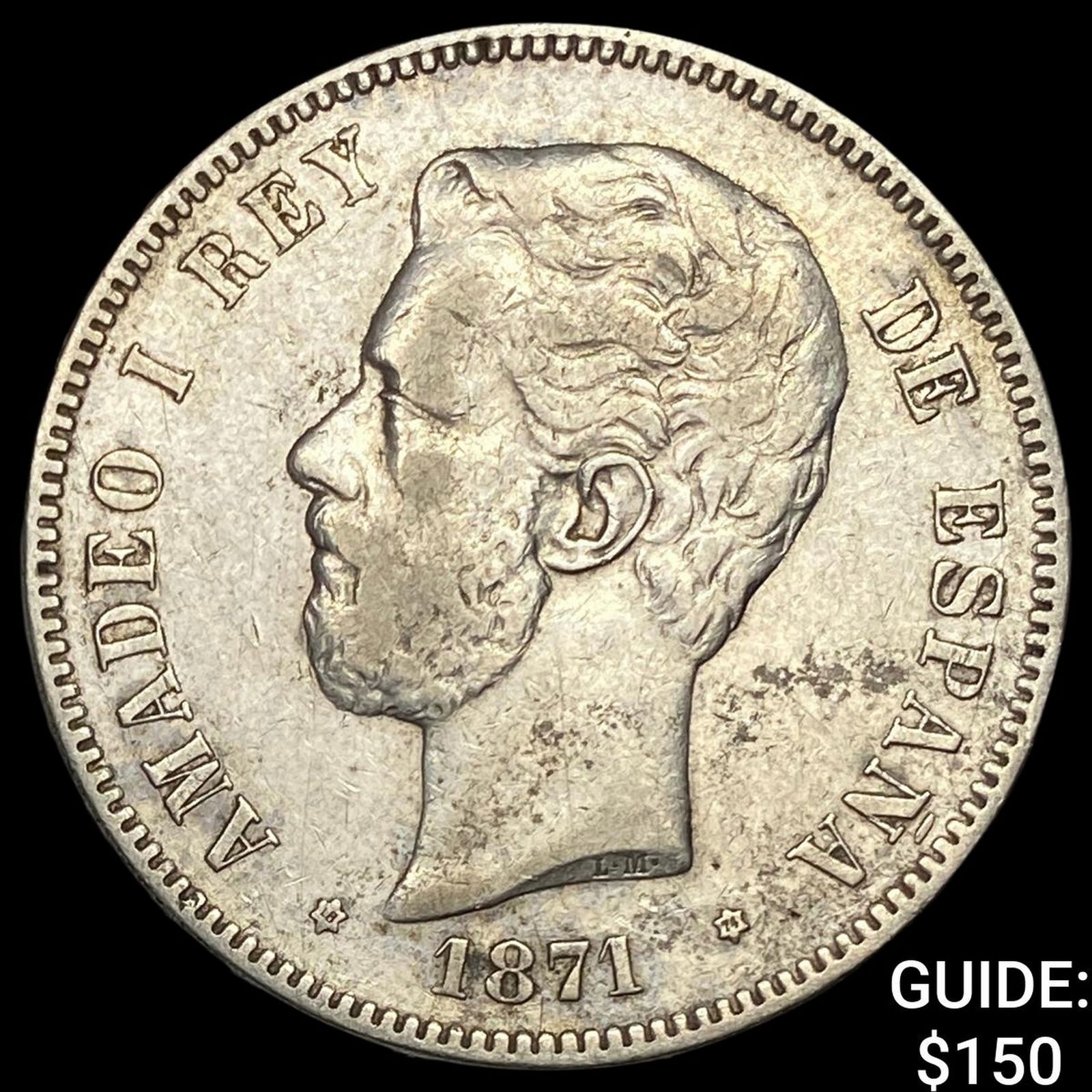 1871 Spain Silver 5 Pesetas (1 of 2)