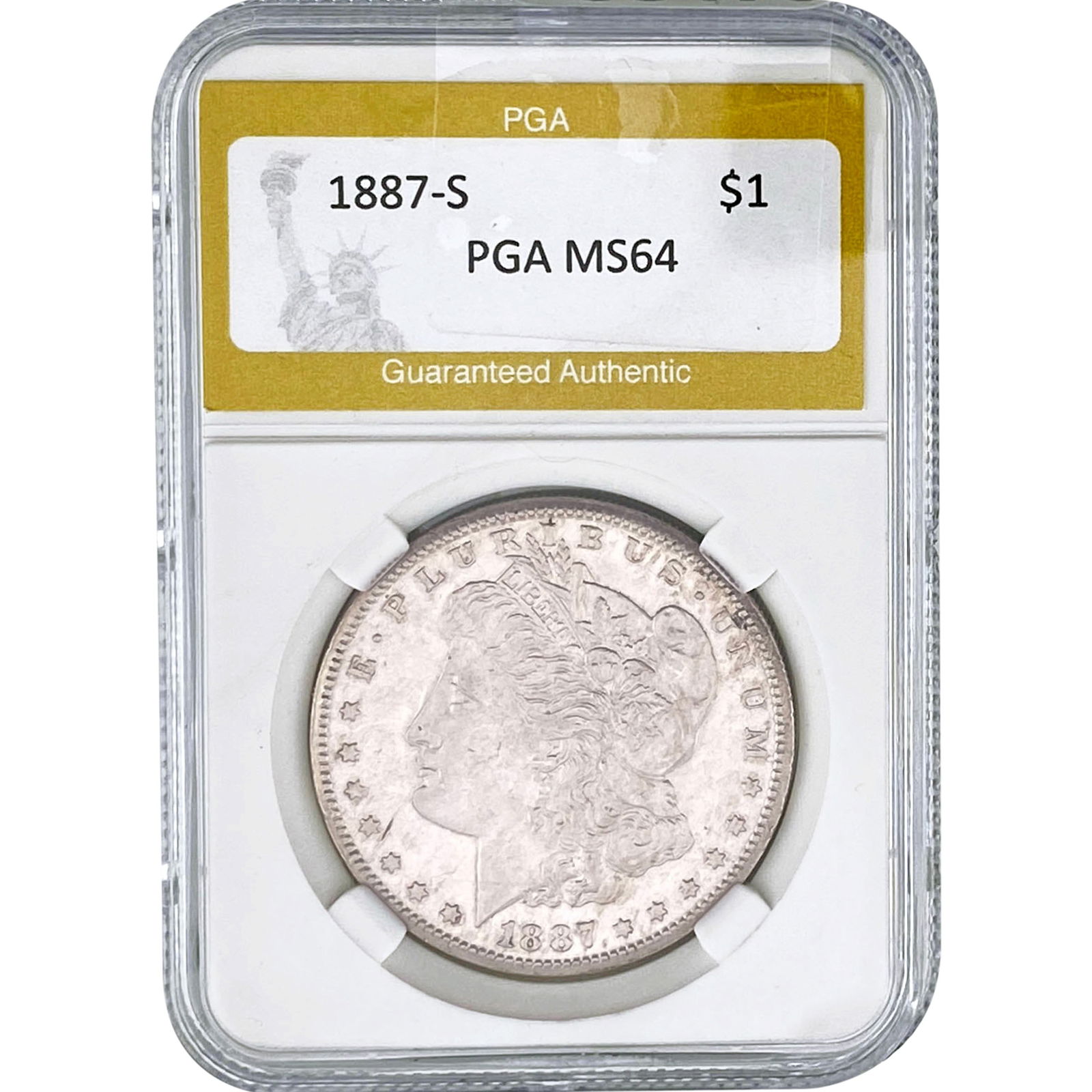 1887-S Morgan Silver Dollar PGA MS64: 1887-S Morgan Silver Dollar PGA MS64