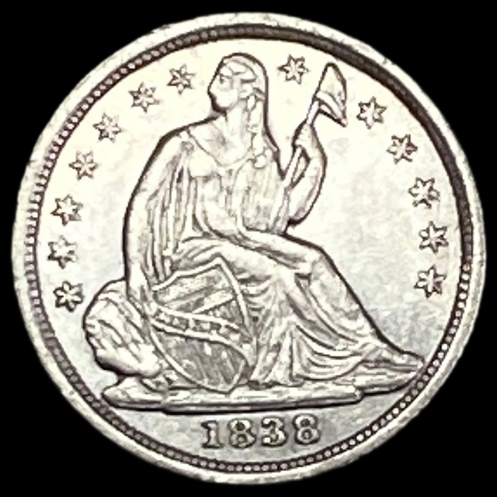1838 Seated Liberty Silver Half Dime UNCIRCULATED (1 of 2)