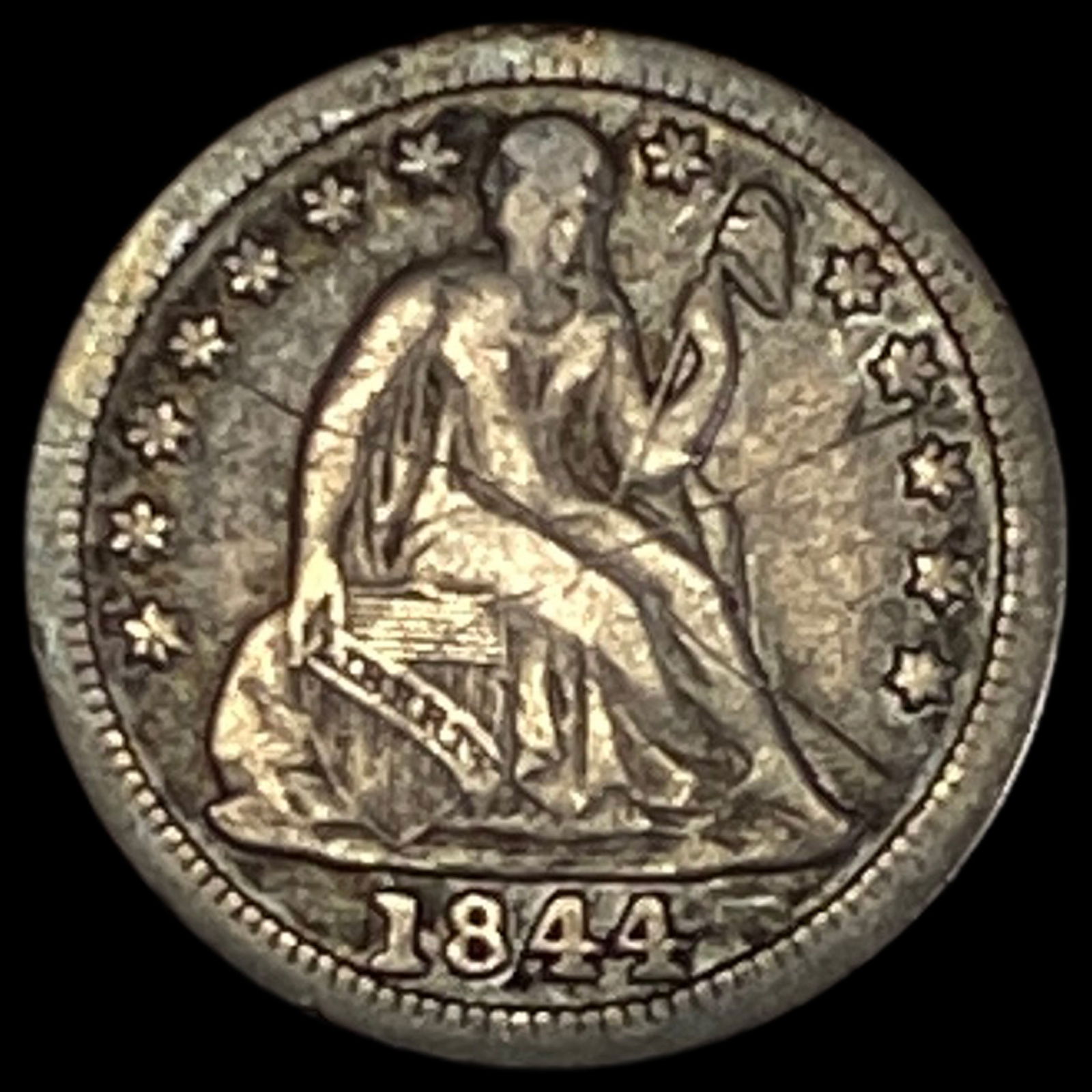 1844 Seated Liberty Dime LIGHTLY CIRCULATED (1 of 2)