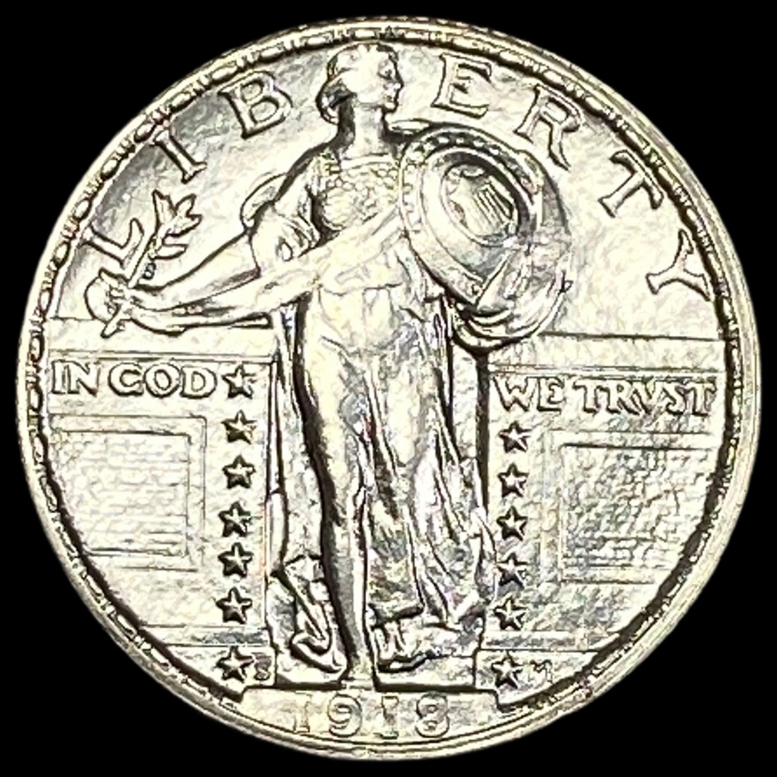 1918-S Standing Liberty Silver Quarter UNCIRCULATED (1 of 2)