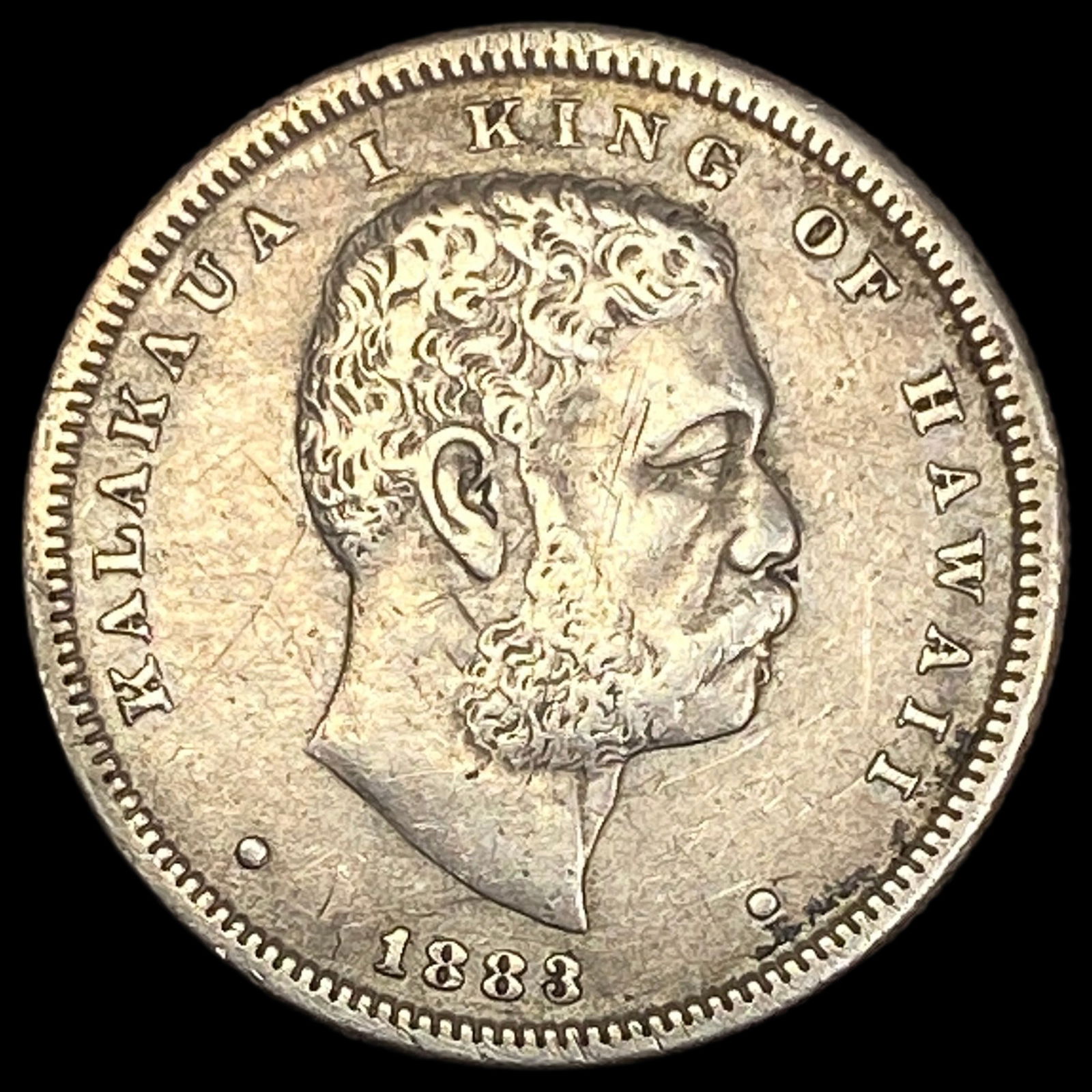 1883 Silver Hawaiian 1/2 Dollar NEARLY UNCIRCULATED (1 of 2)