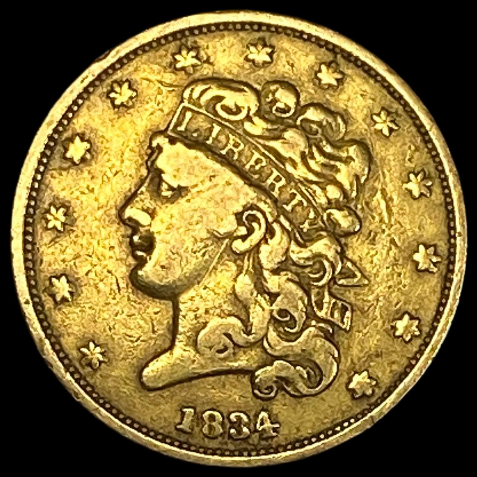 1834 Gold $5 Half Eagle ABOUT UNCIRCULATED (1 of 2)