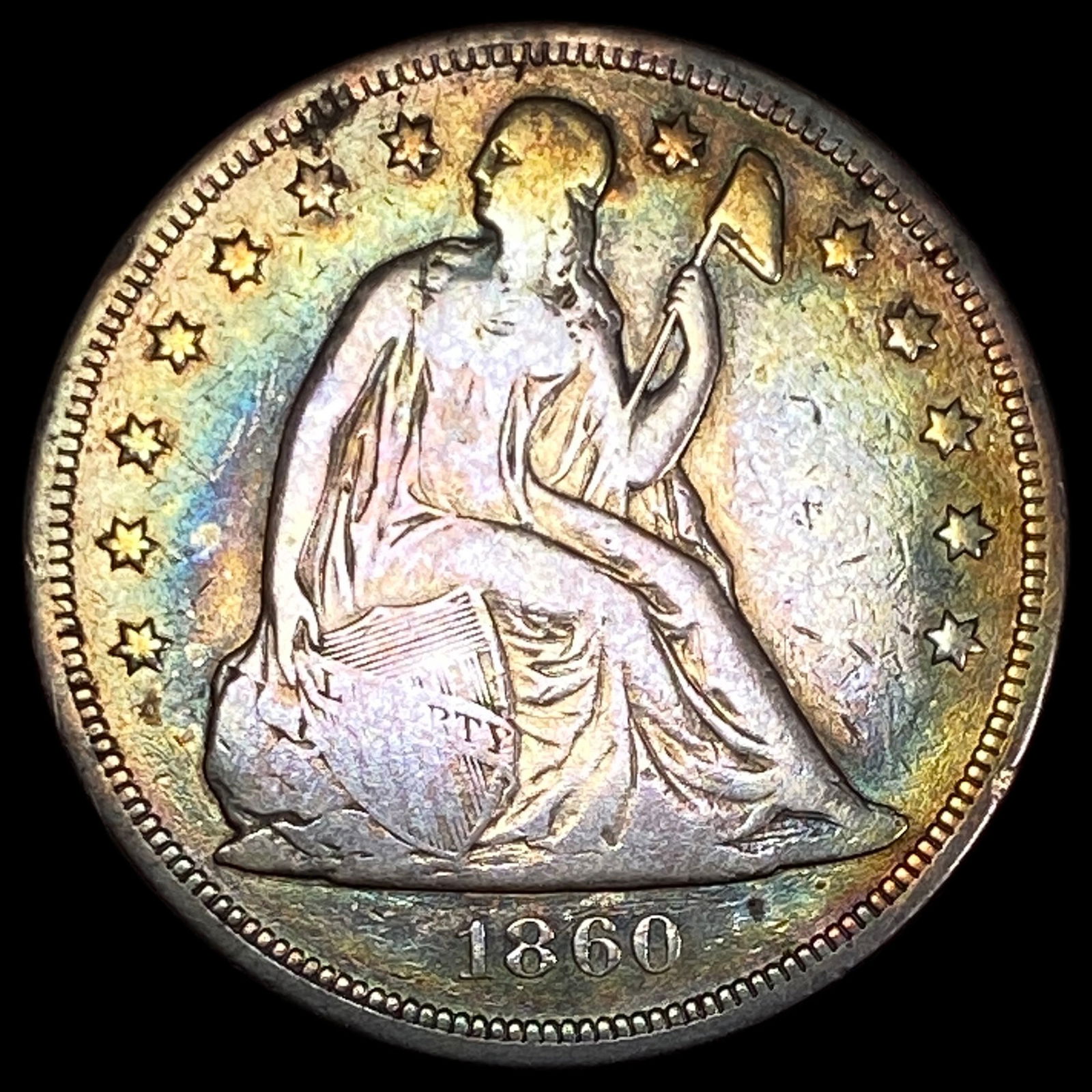 1860-O Silver Seated Liberty Dollar LIGHTLY CIRCULATED (1 of 2)