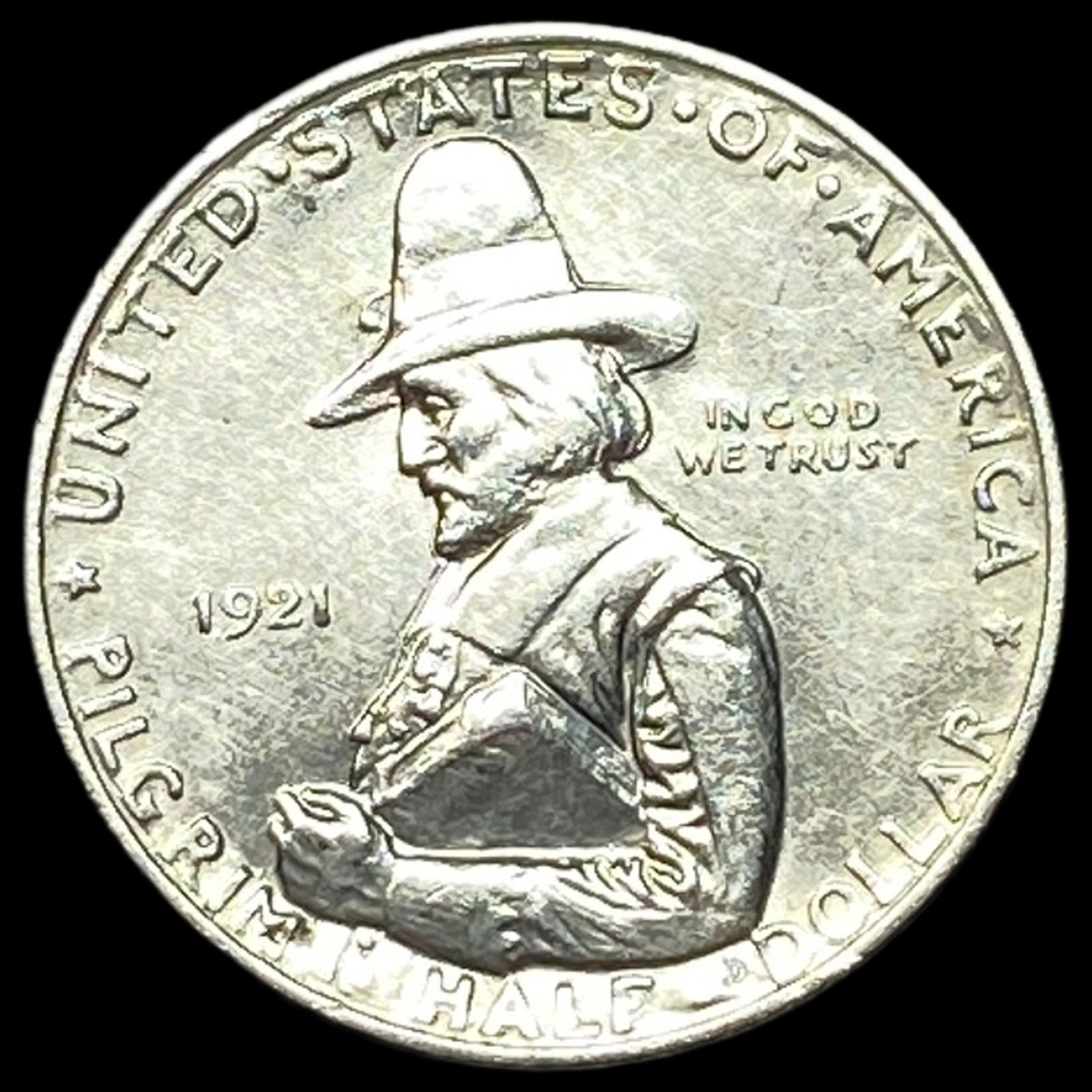 1921 Silver Pilgrim Tercentenary Half Dollar UNCIRCULATED: 1921 Silver Pilgrim Tercentenary Half Dollar UNCIRCULATED