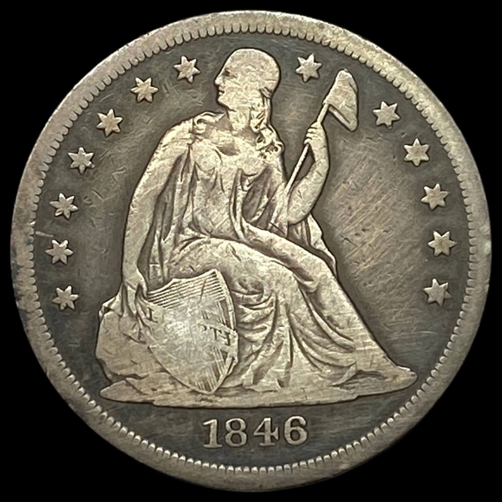 1846-O Silver Seated Liberty Dollar LIGHTLY CIRCULATED: 1846-O Silver Seated Liberty Dollar LIGHTLY CIRCULATED