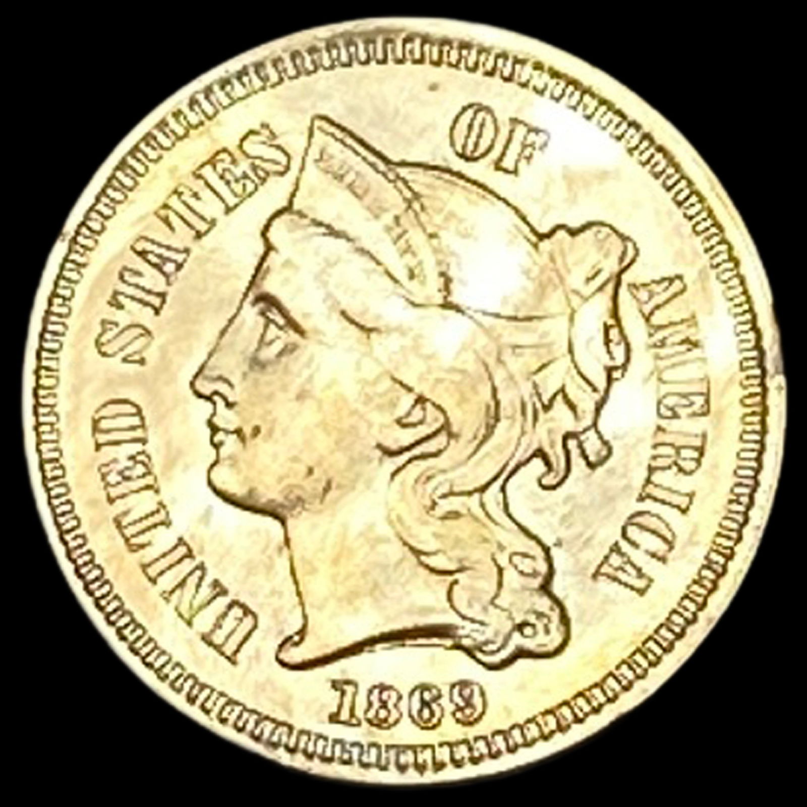 1869 Nickel Three-Cent Piece UNCIRCULATED (1 of 2)