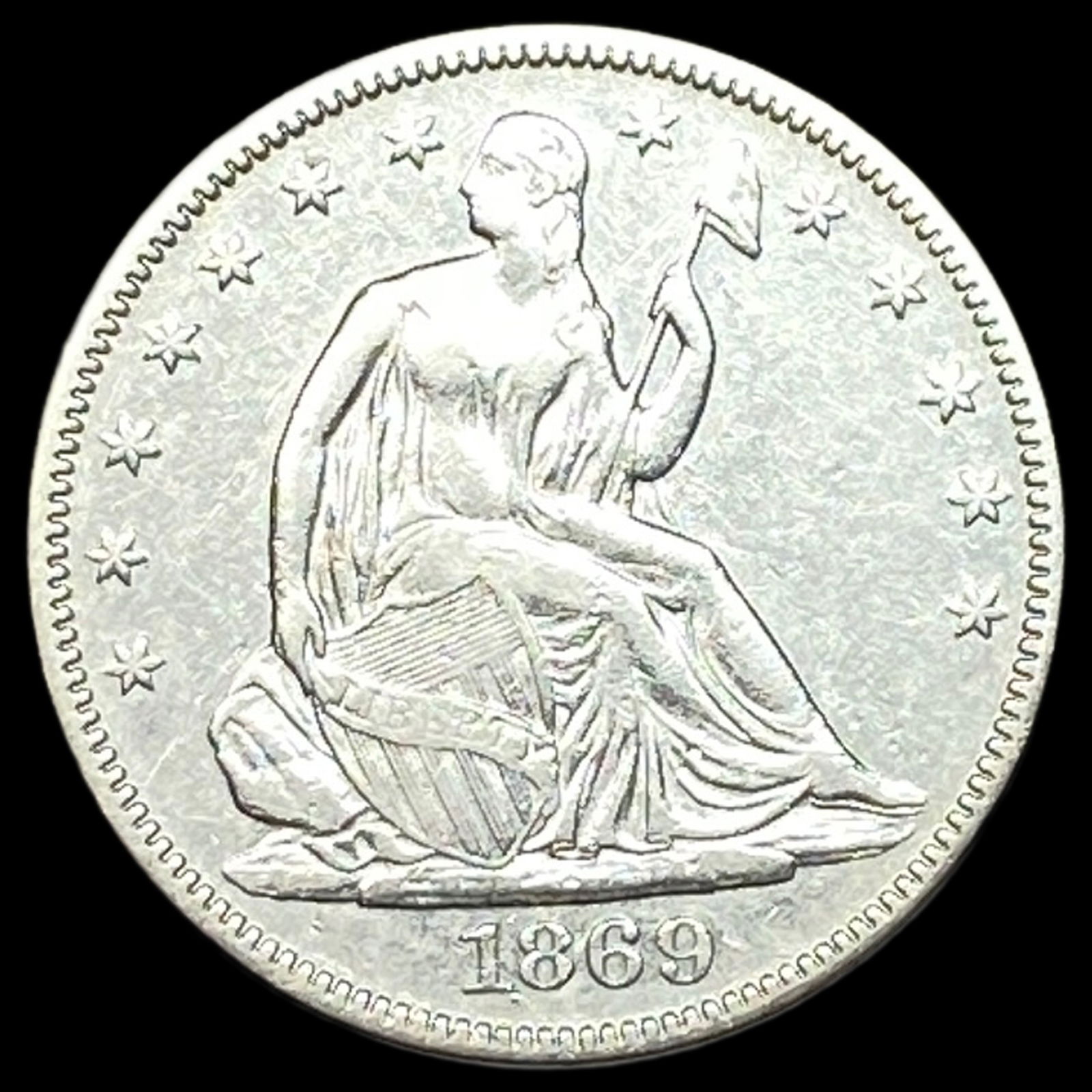 1869 Seated Liberty Half Dollar NEARLY UNCIRCULATED (1 of 2)
